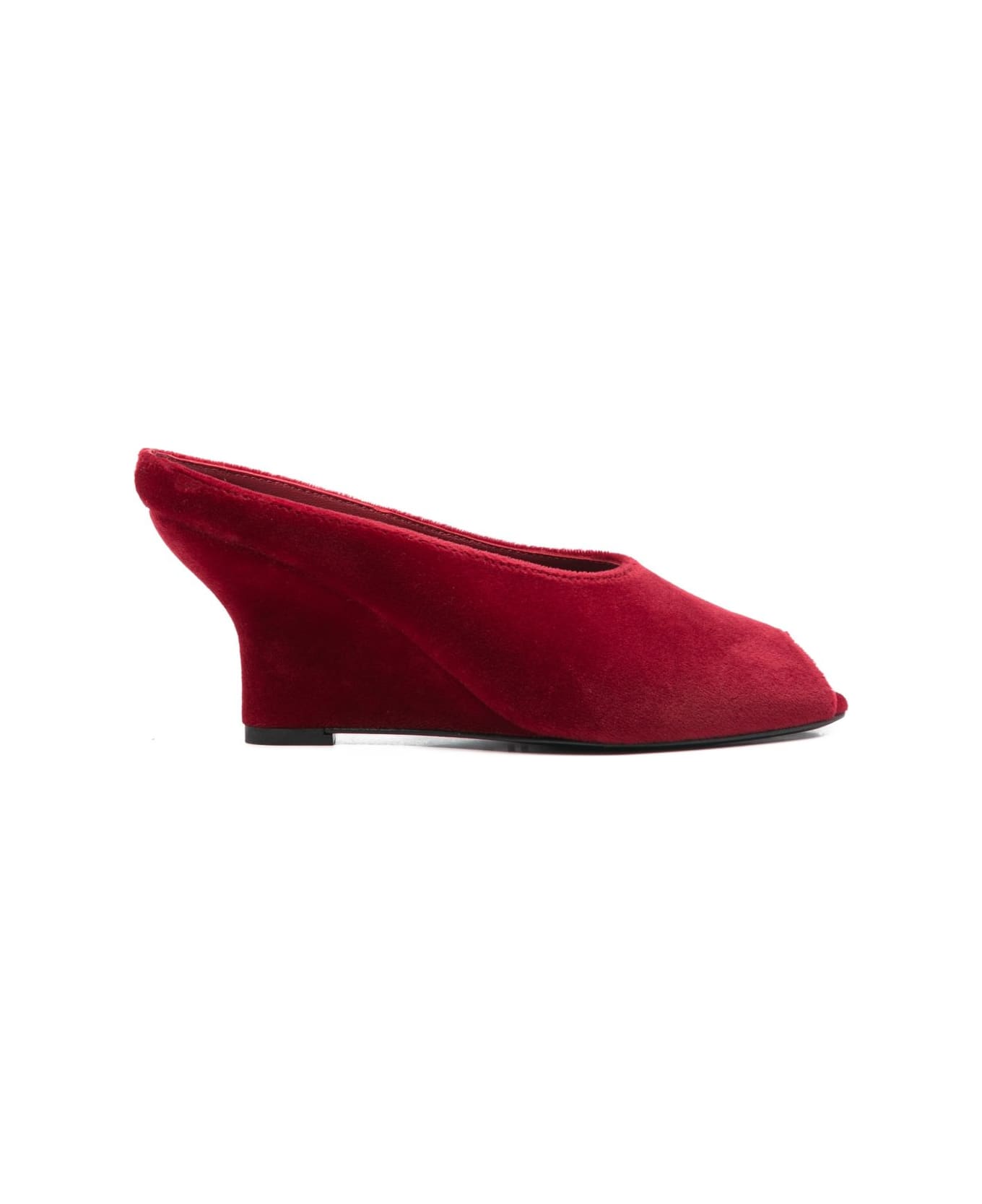 Totême Velvet Mules - Red