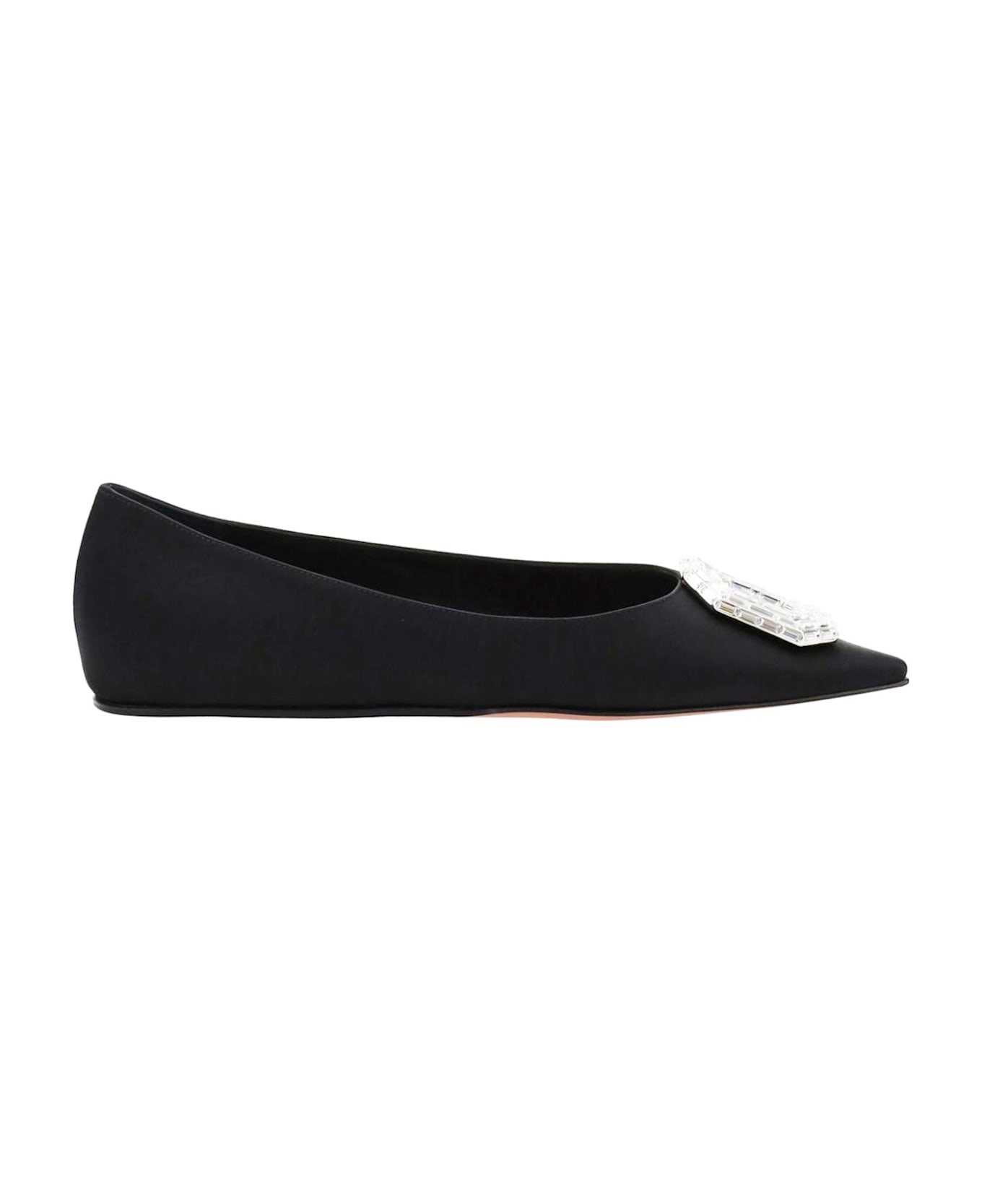 Amina Muaddi Camellia Ballerina Flats - Black