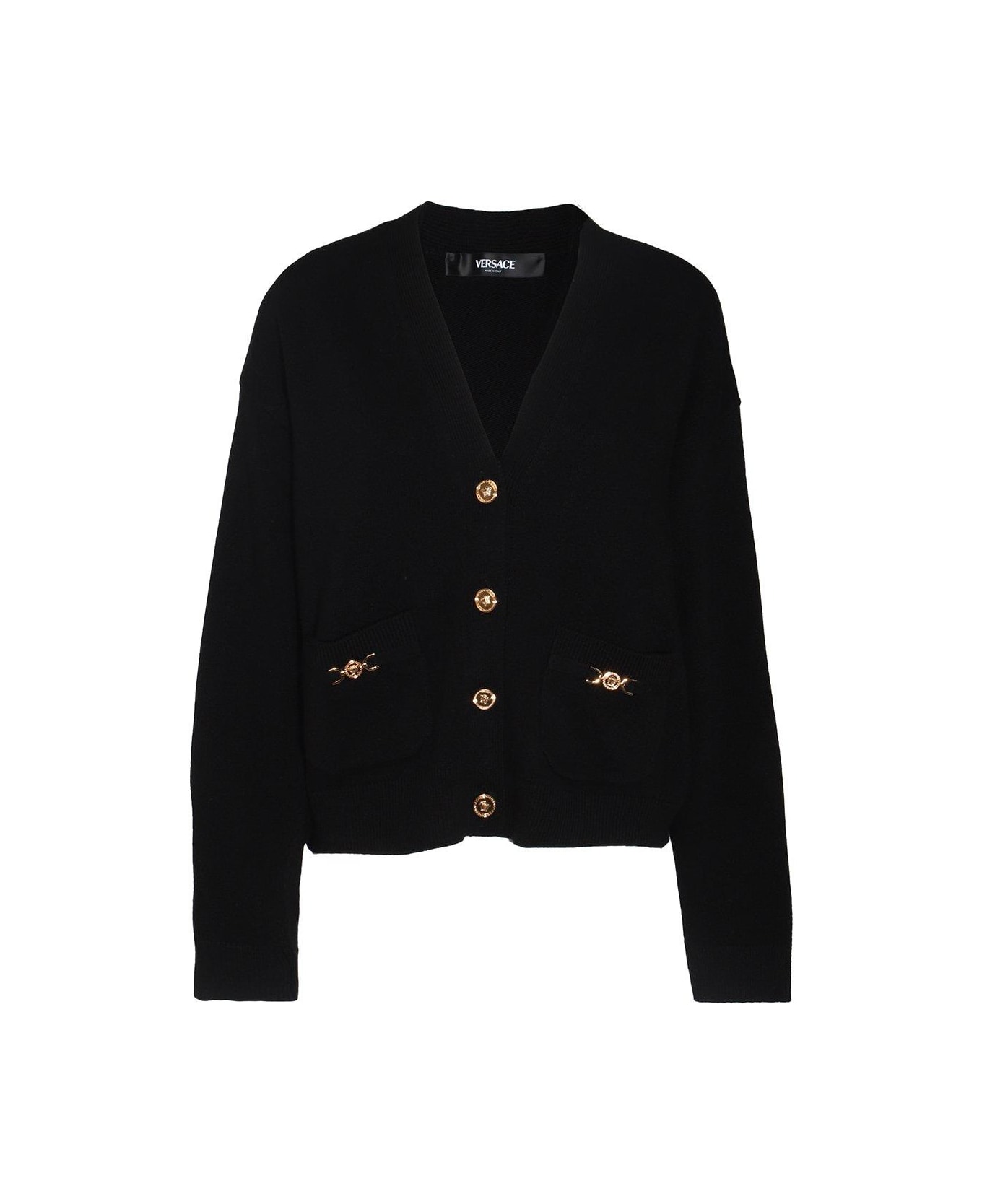 Versace Button-up V-neck Cardigan - Nero