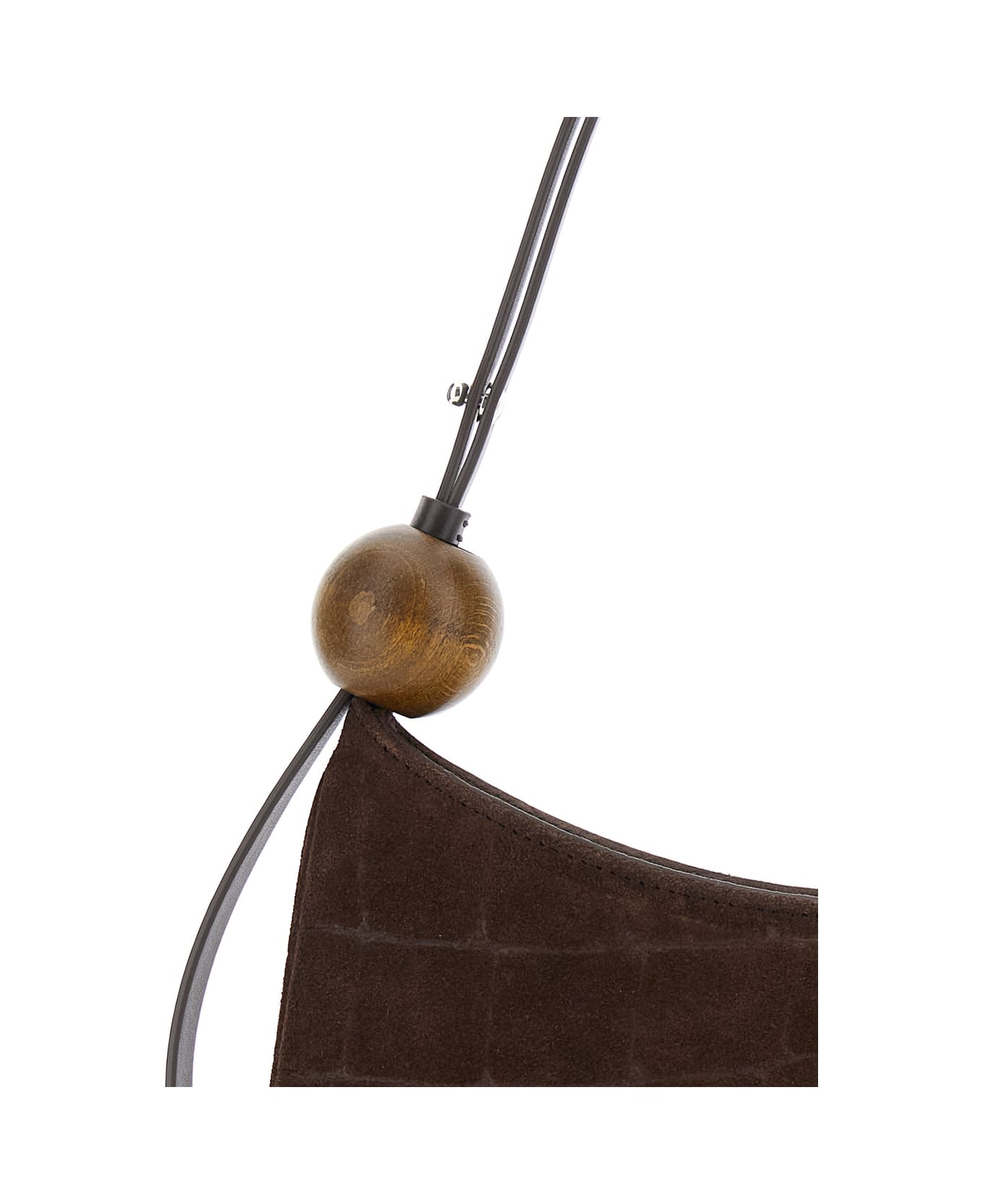 Jacquemus 
le Bisou Perle
 Brown Shoulder Bag With Logo Detail In Suede Woman - BROWN