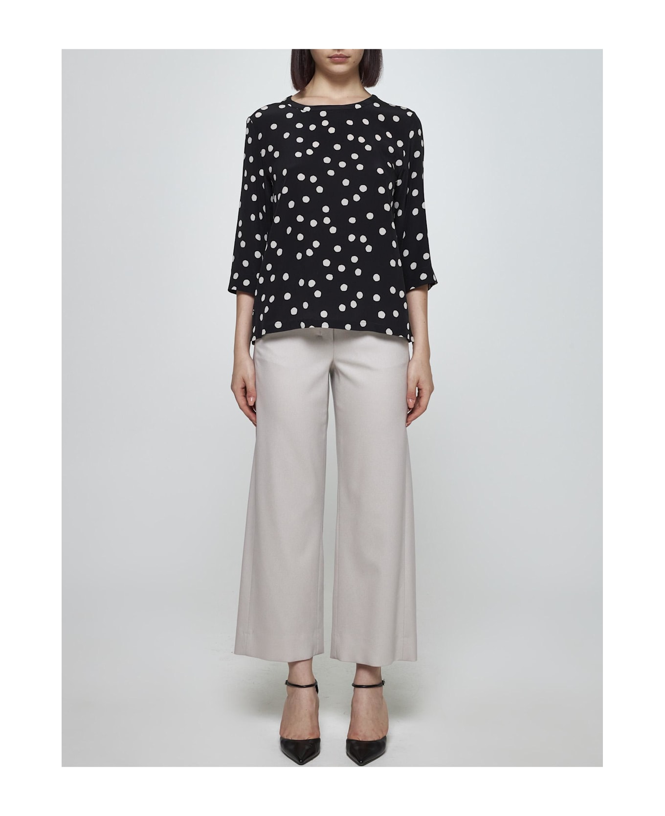 'S Max Mara Arturo Polka-dot Silk Blouse