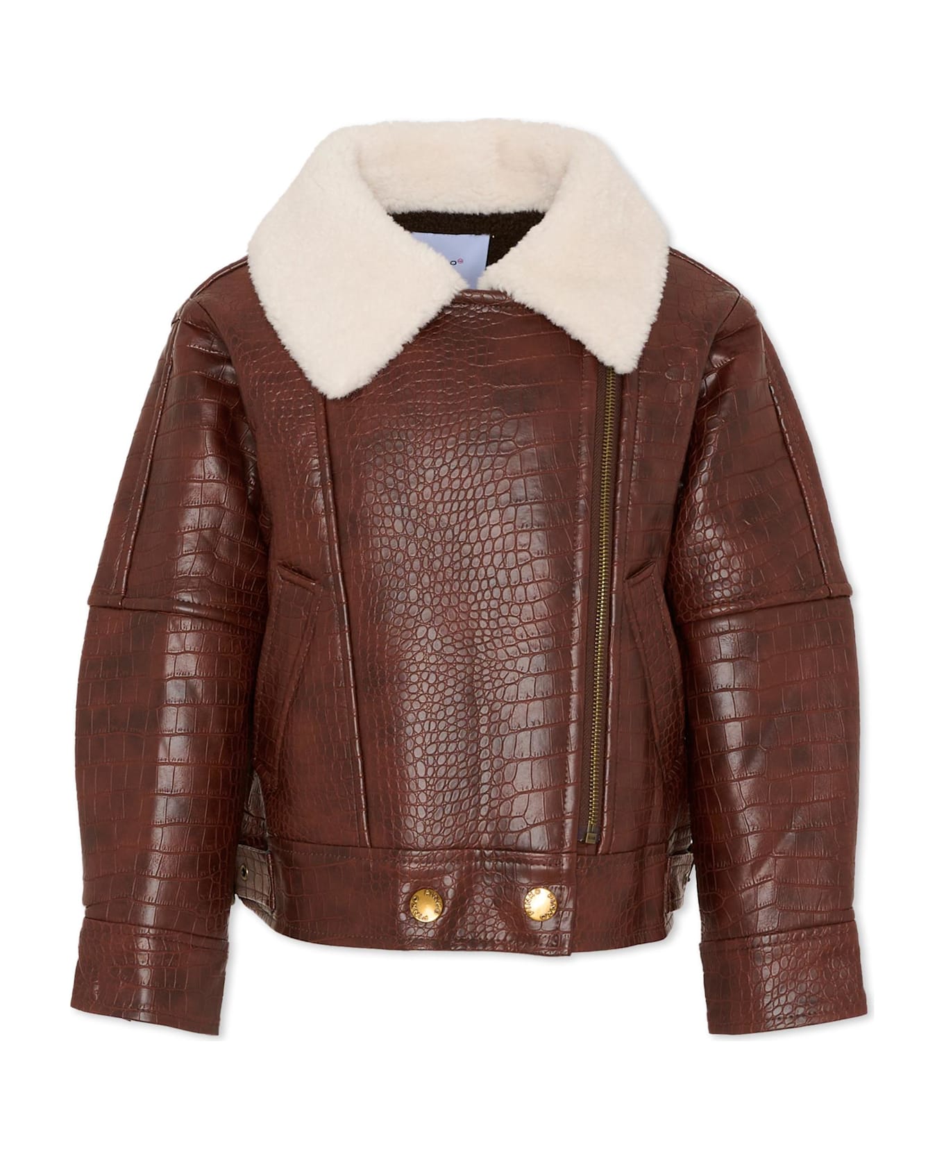 Pinko Brown Jacket For Girl - Brown