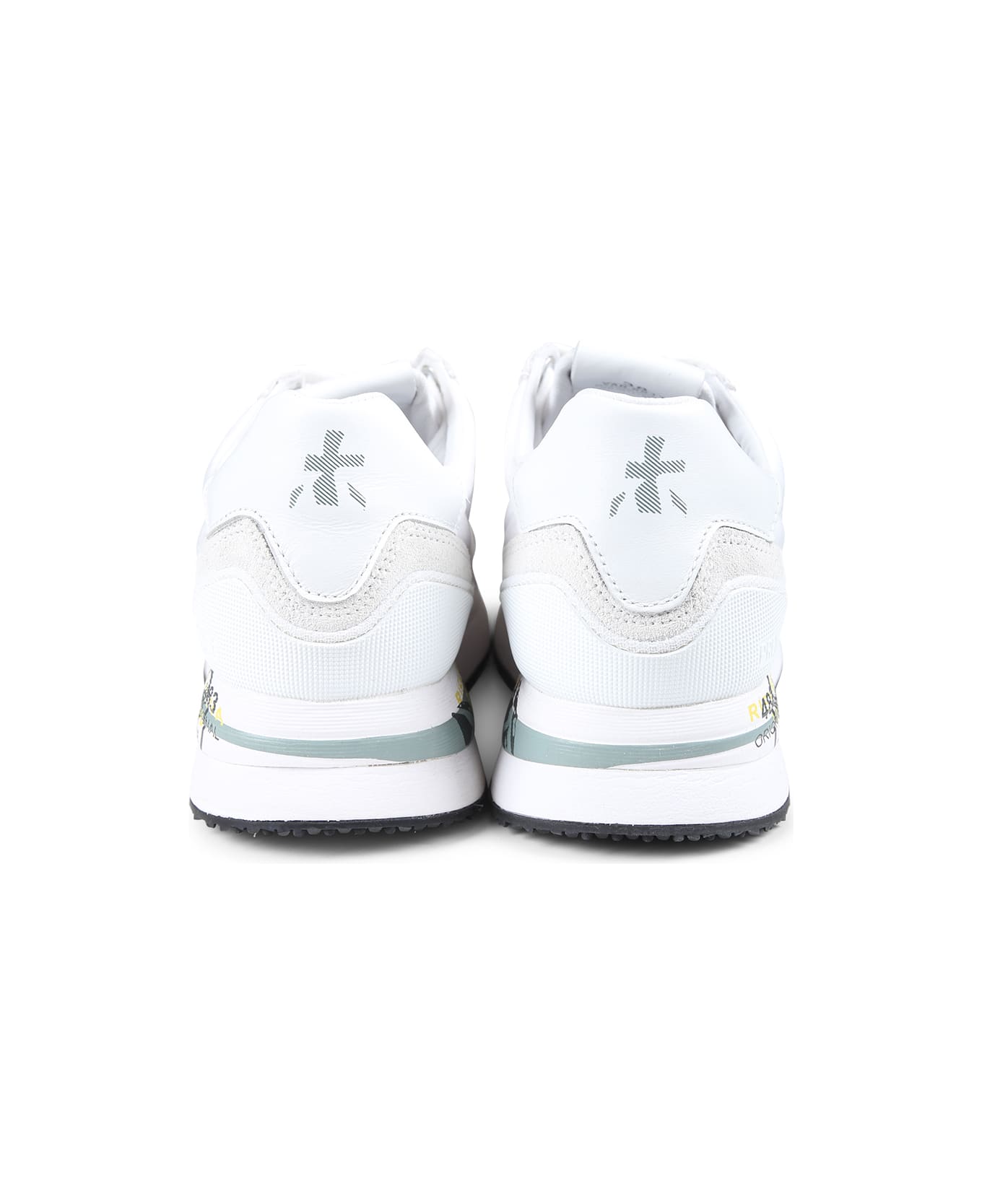 Premiata White Sneakers For Woman With Logo - Green