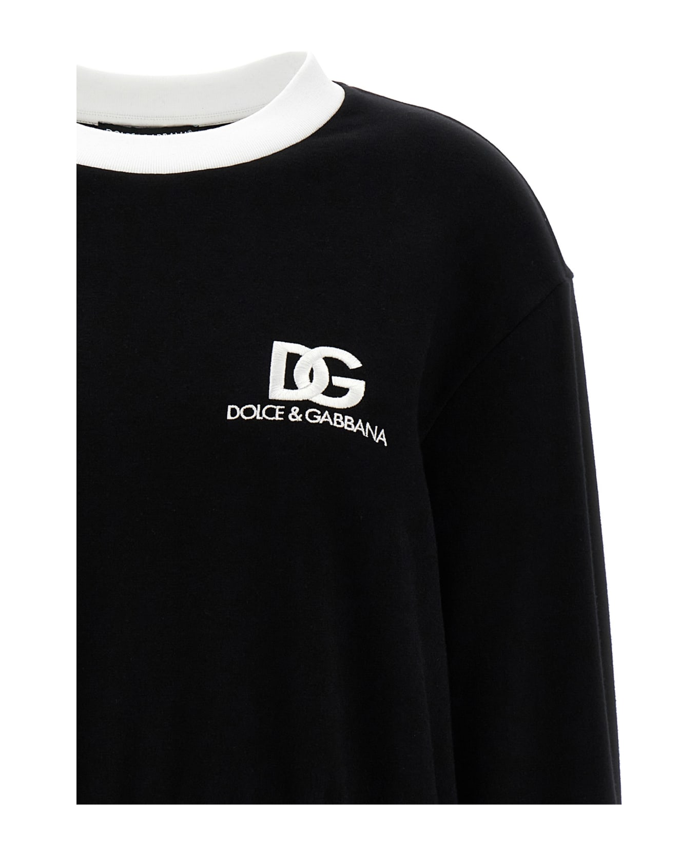 Dolce & Gabbana Sweatshirt With Logo Embroidery - White/Black