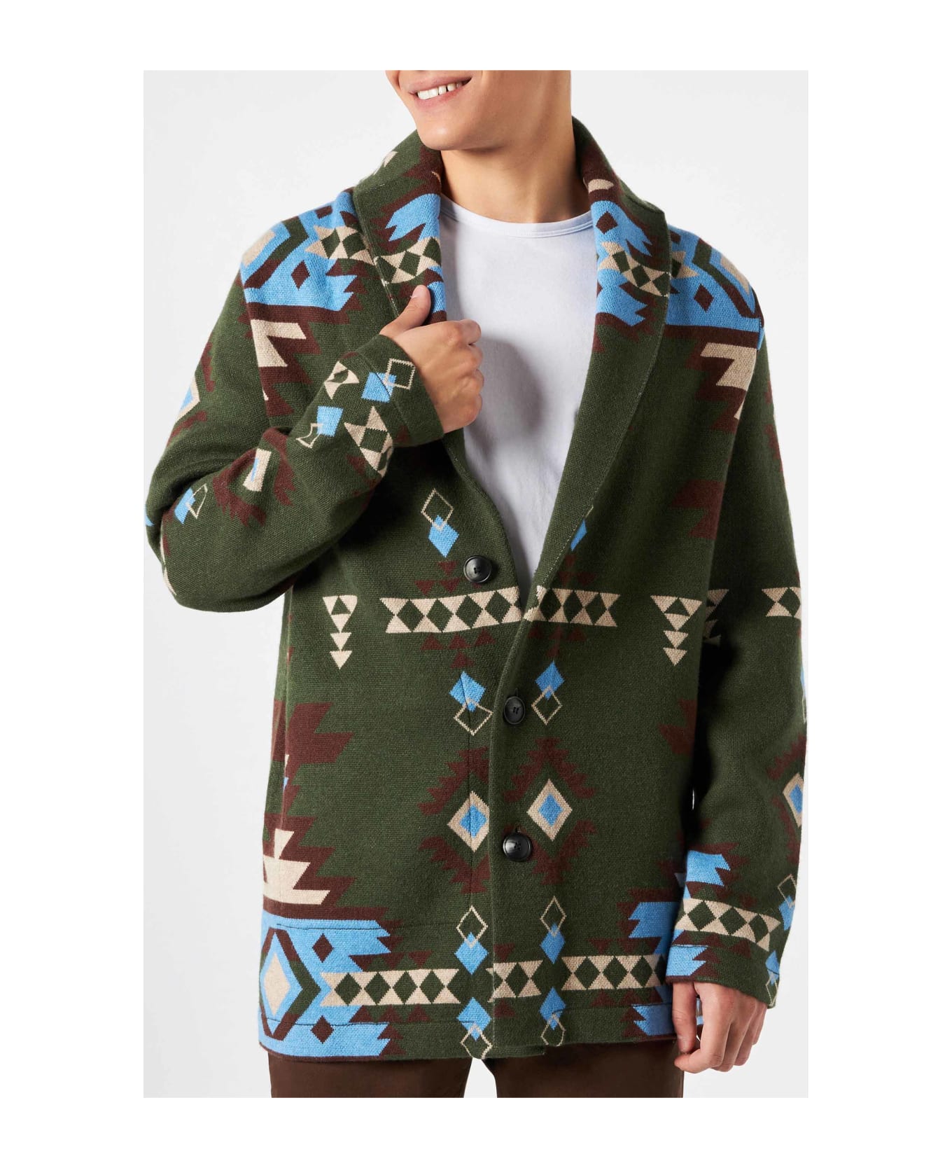MC2 Saint Barth Man Knit Jacket With Embroidery