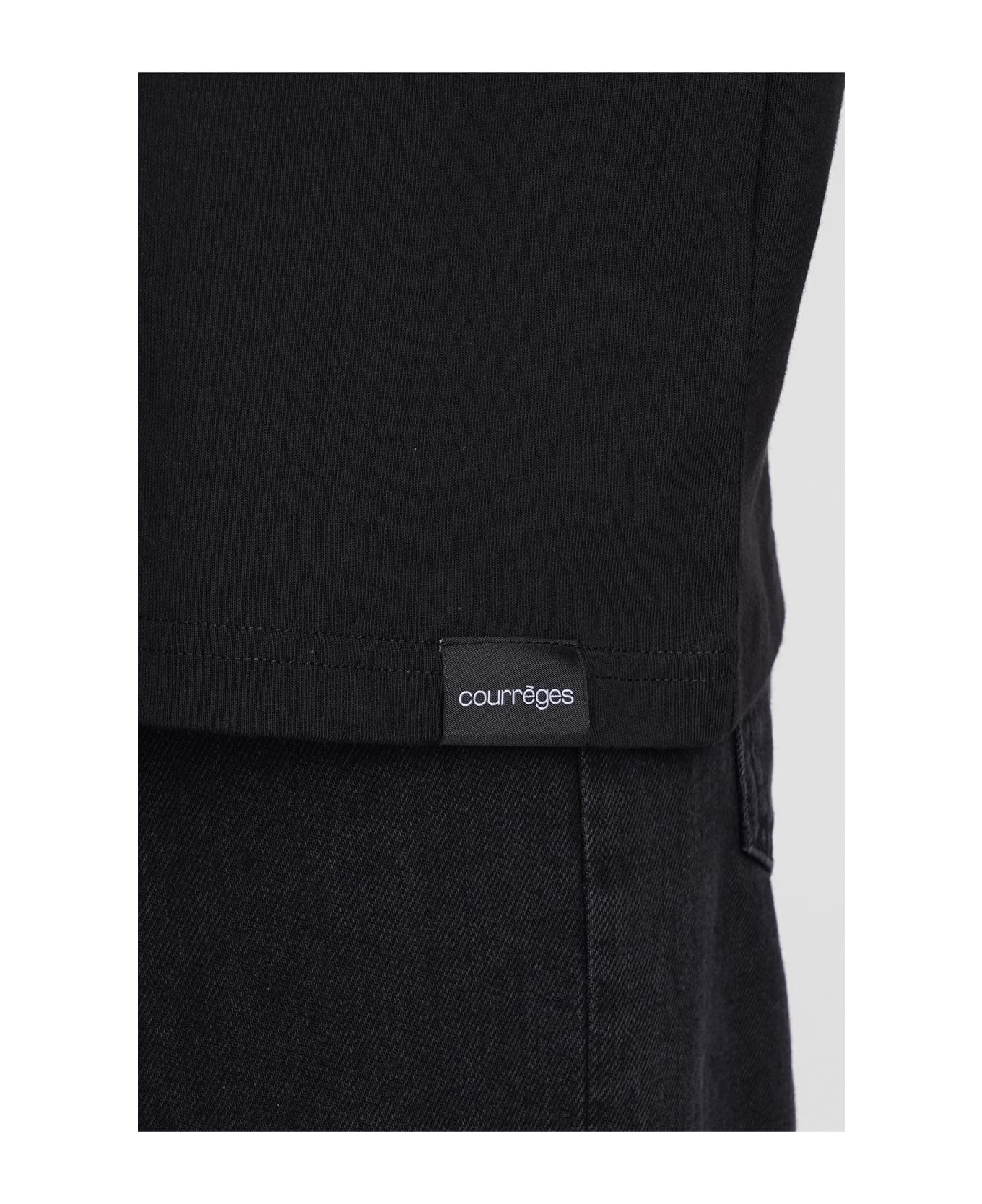 Courrèges T-shirt In Black Cotton - black