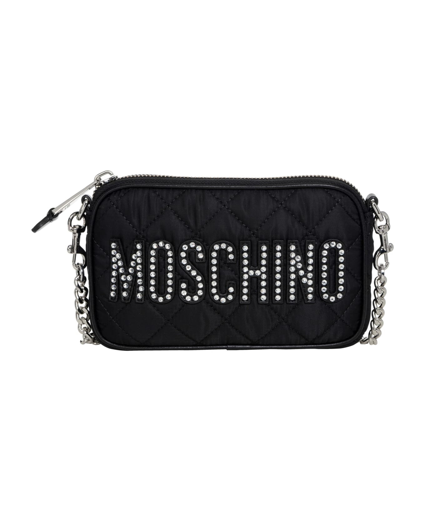Moschino Leather Crossbody Bag Moschino - BLACK