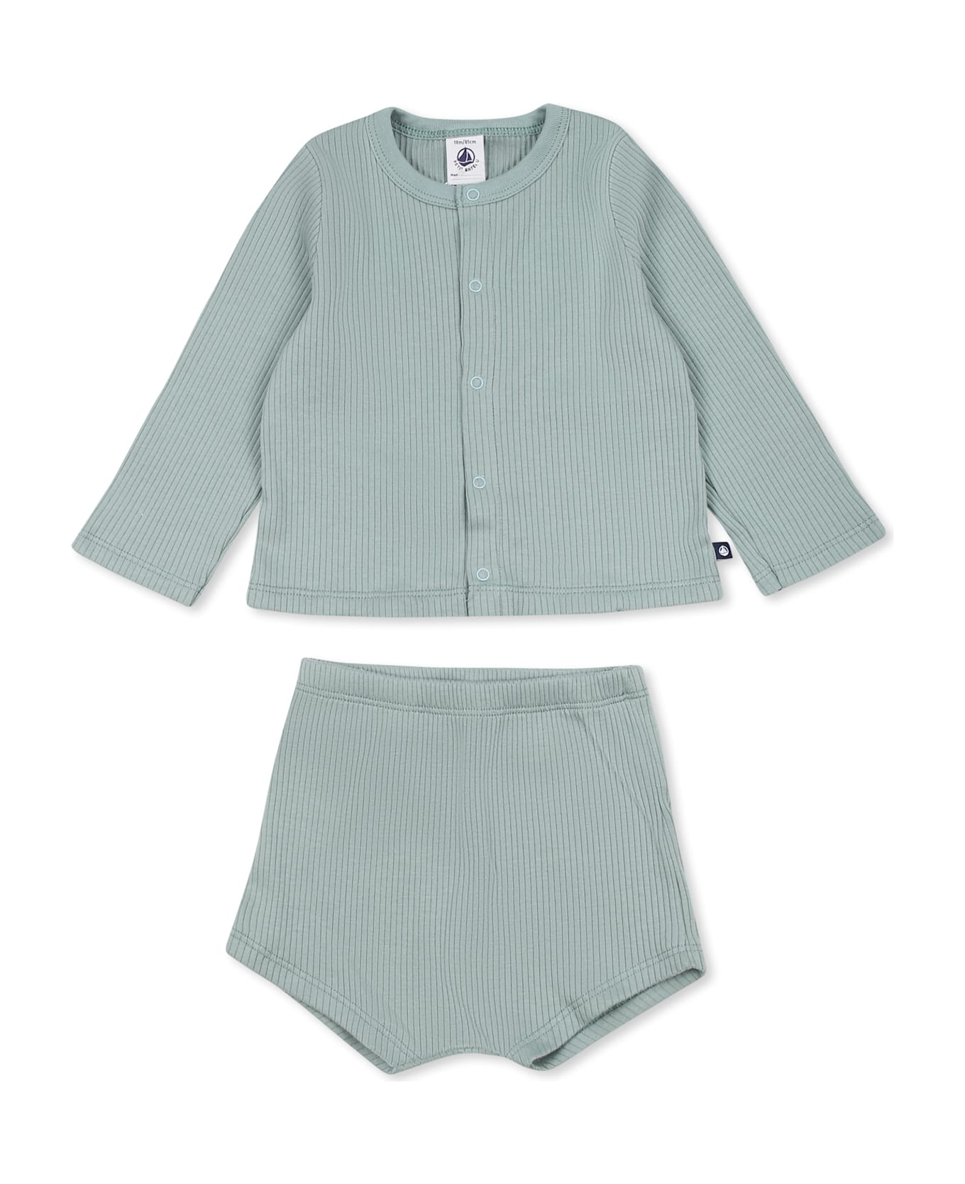 Petit Bateau Green Suit For Babykids - Green