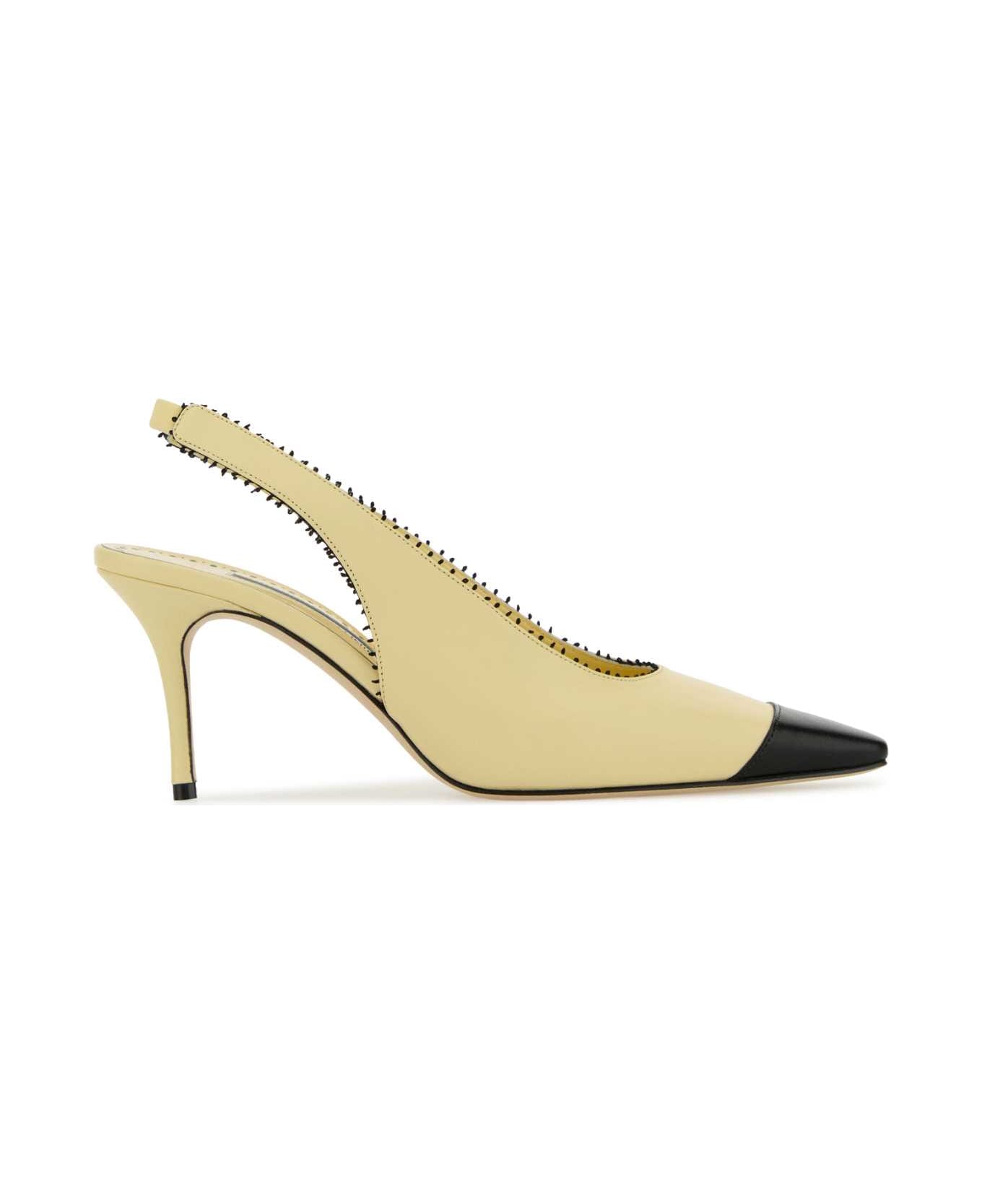 Manolo Blahnik Pastel Yellow Nappa Leather Gaius Pumps - BLCKLYEL