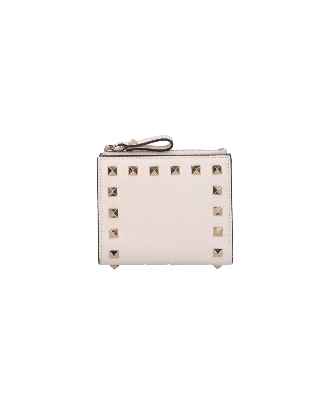 Valentino Garavani Stud Detail Bi Fold Wallet - Ivory