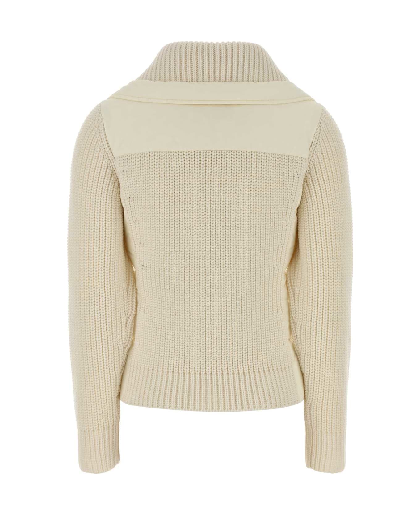 Moncler Grenoble Ivory Wool Cardigan - 034