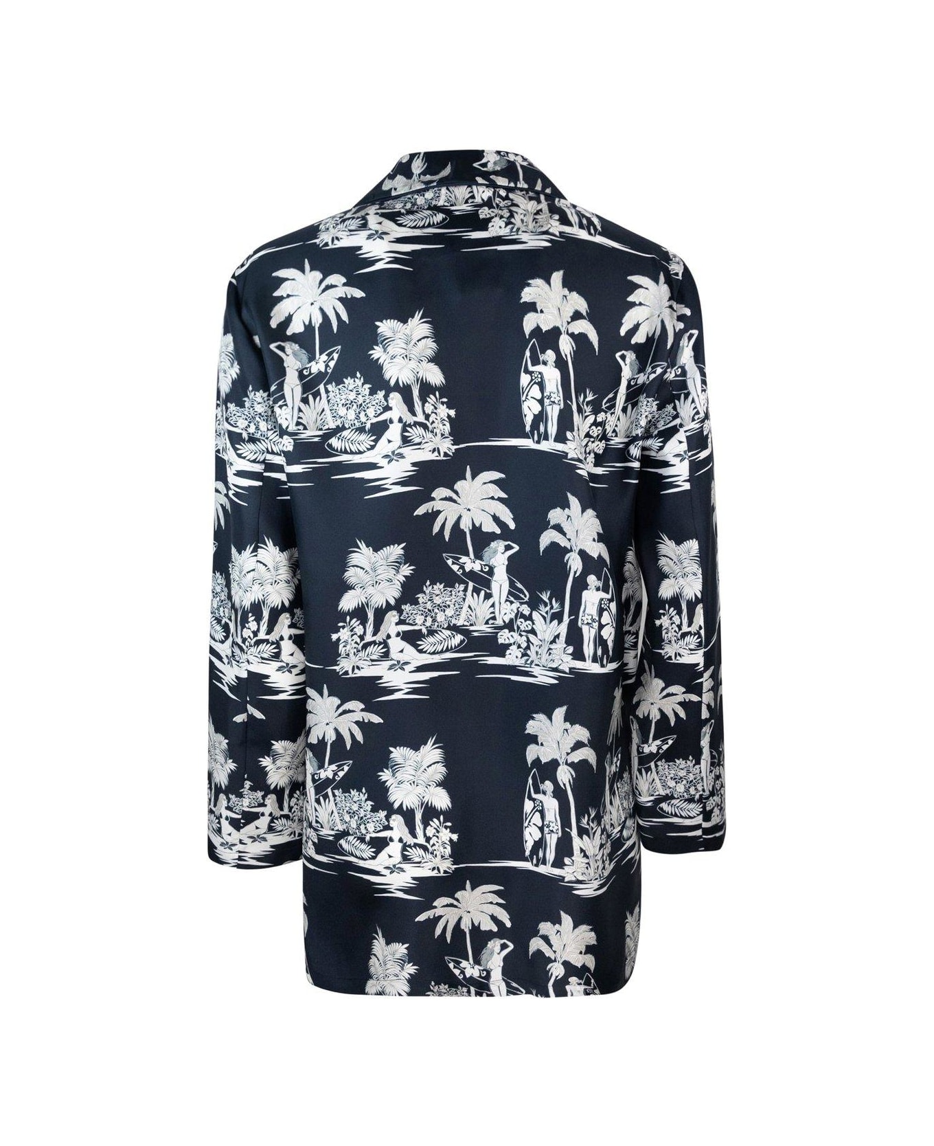 Max Mara Studio Dionigi All-over Patterned Shirt - Blu