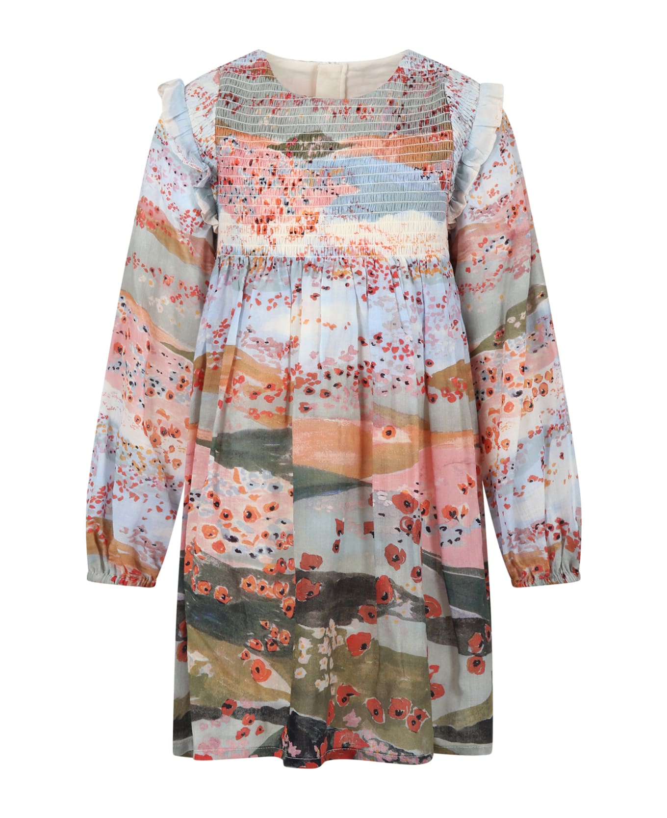 Chloé Multicolor Dress For Girl With Flower Print - Multicolor