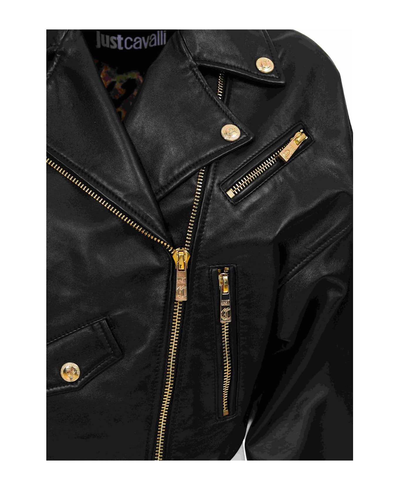 Just Cavalli Leather Jacket - Black