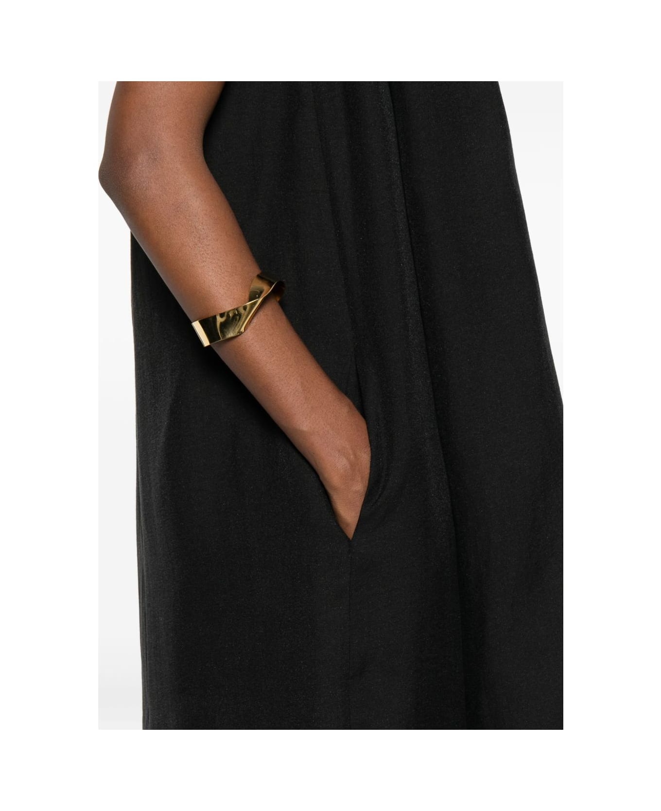Totême Scarf Midi Dress - BLACK