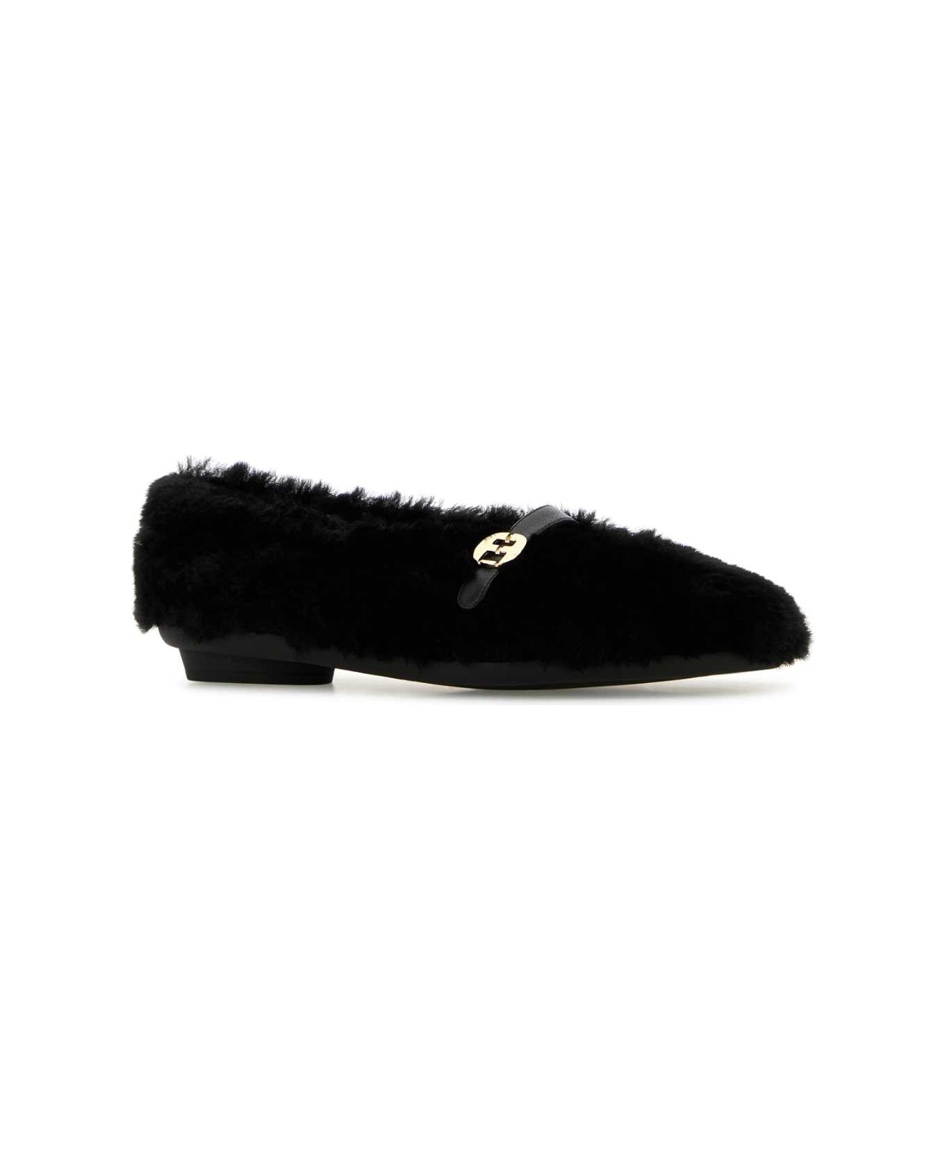 バレエシューズ Salvatore Ferragamo Black Shearling Noella Ballerinas Ferragamo Black Shearling Noella Ballerinas | italist