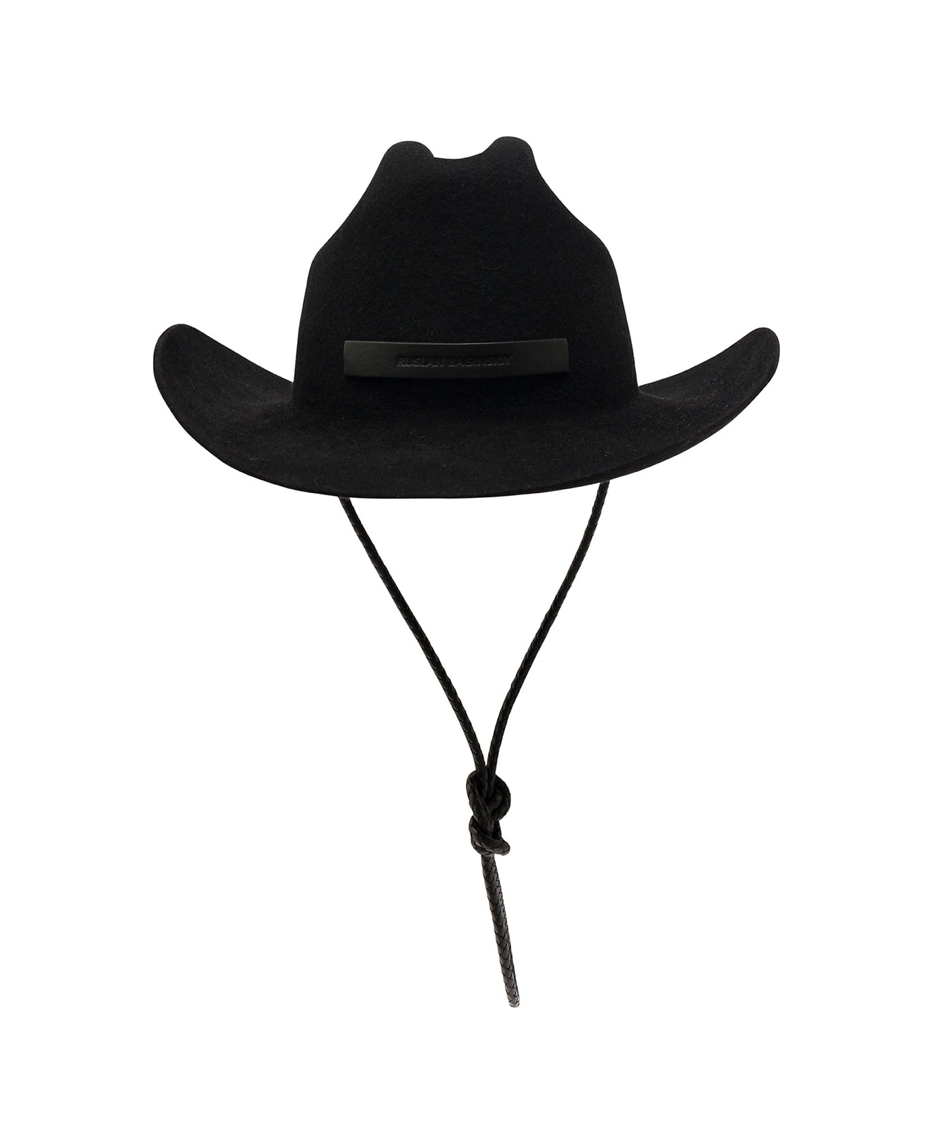 Ruslan Baginskiy Black Cowboy Hat With Logo Patch In Felt Woman - Black 帽子
