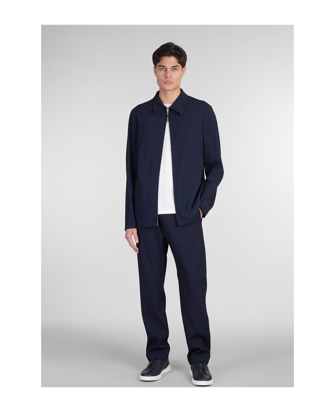 Barena Marafon Casual Jacket In Blue Wool - blue