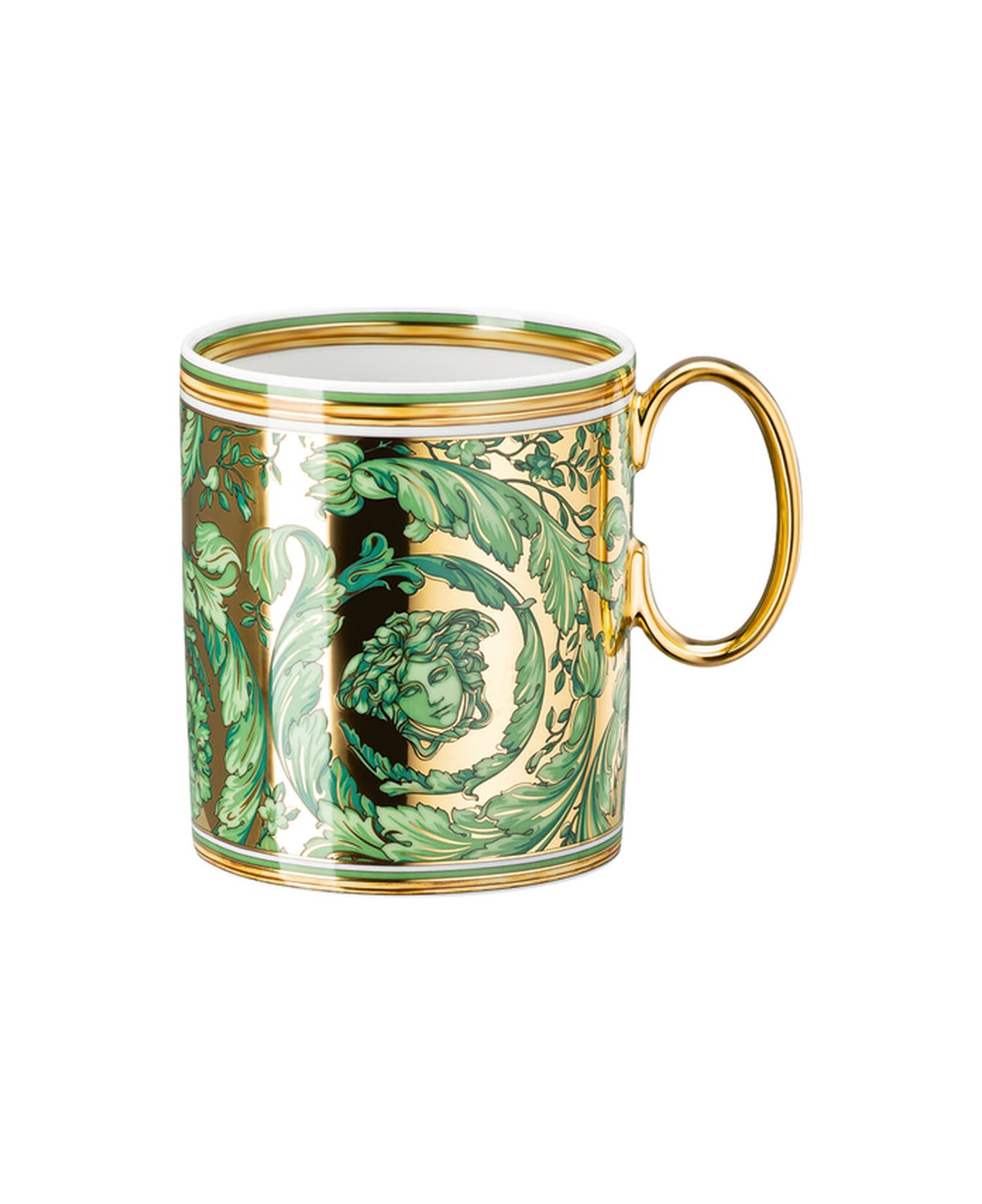 Versace Tazza Mug Con Manico Medusa Garland - Verde e Oro