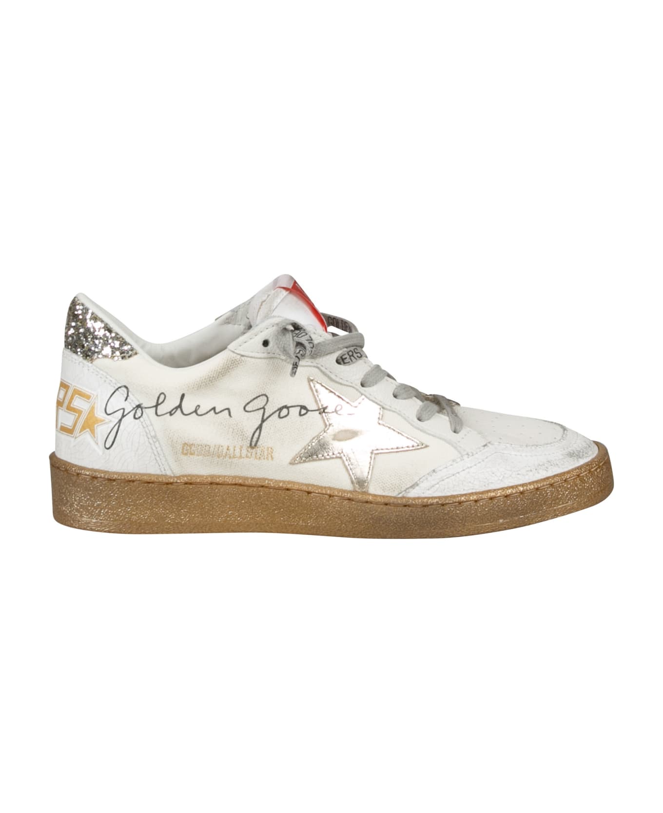 Golden Goose Ball Star Sneakers - Creamy White/Gold