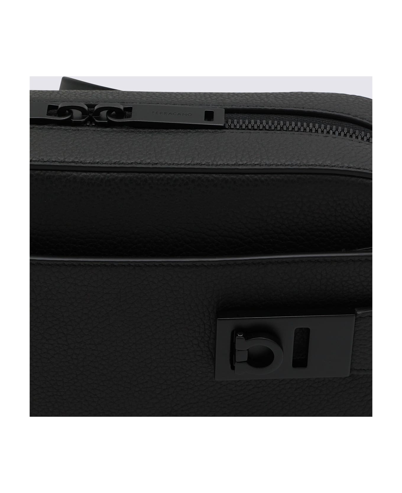 Ferragamo Black Leather Crossbody Bag - Black