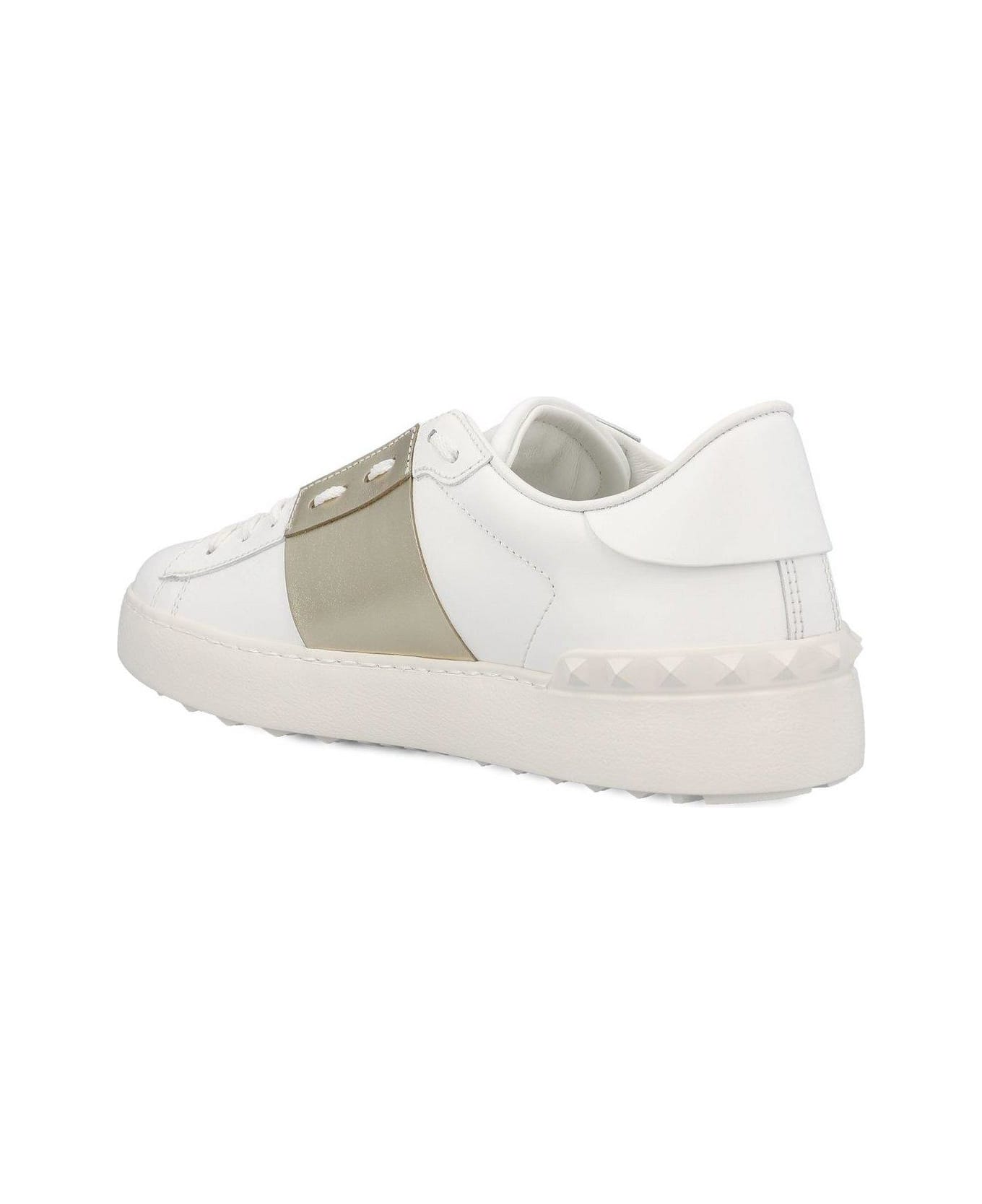 Valentino Garavani Rockstud Open Sneakers - BIANCO/PLATINO/BIANCO スニーカー