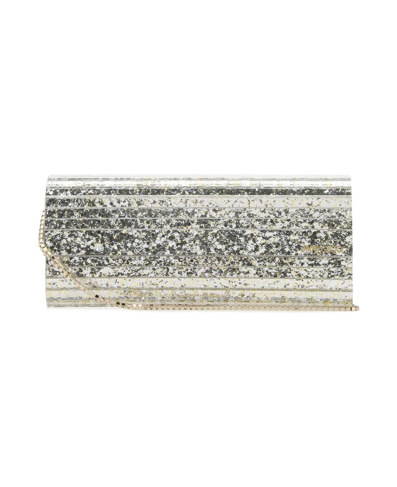 Jimmy Choo Embellished Acrylic Sweetie Clutch - CHAMPAGNE