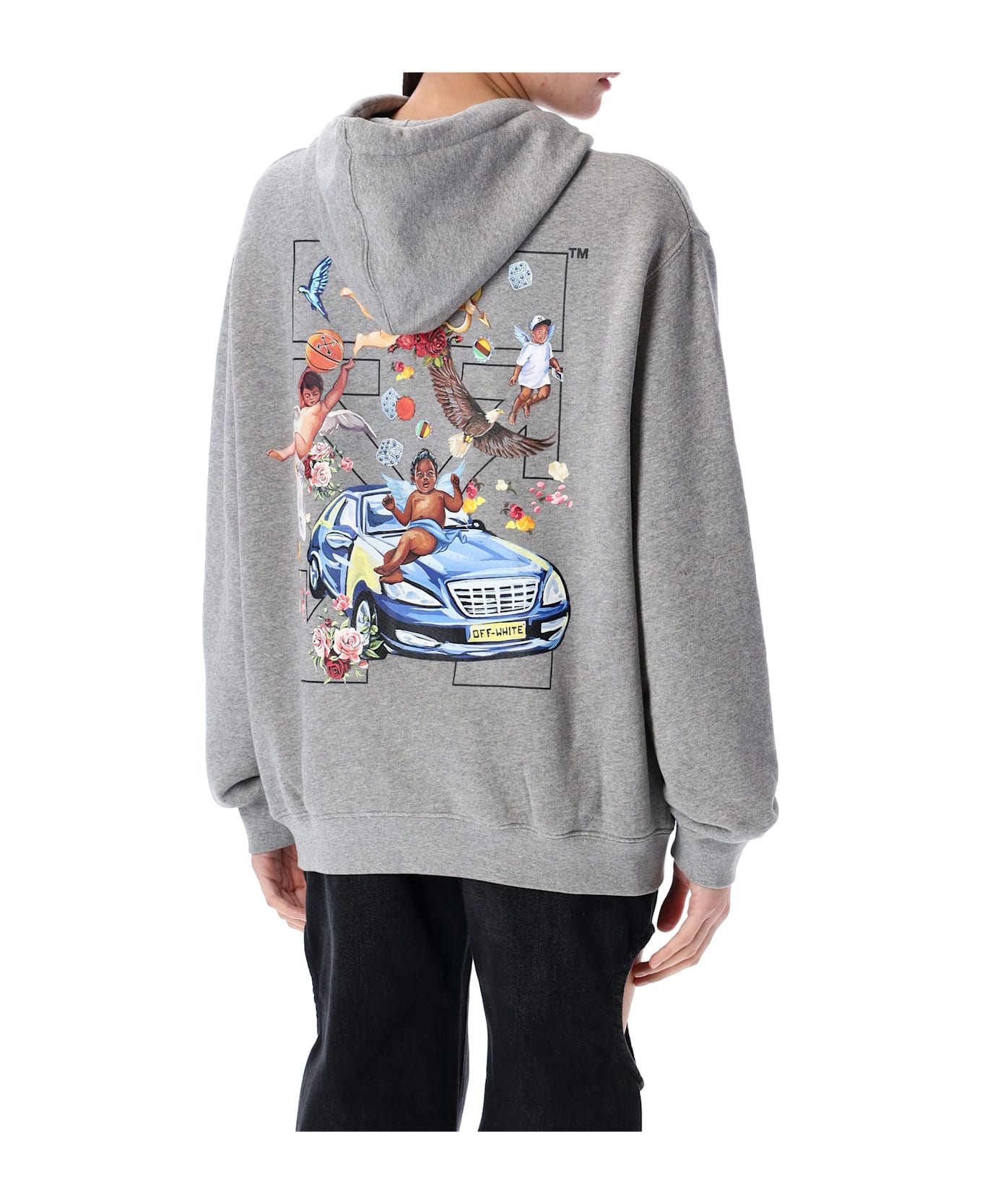 Off-White Fresco Arrow Hoodie - GREY MELANCE