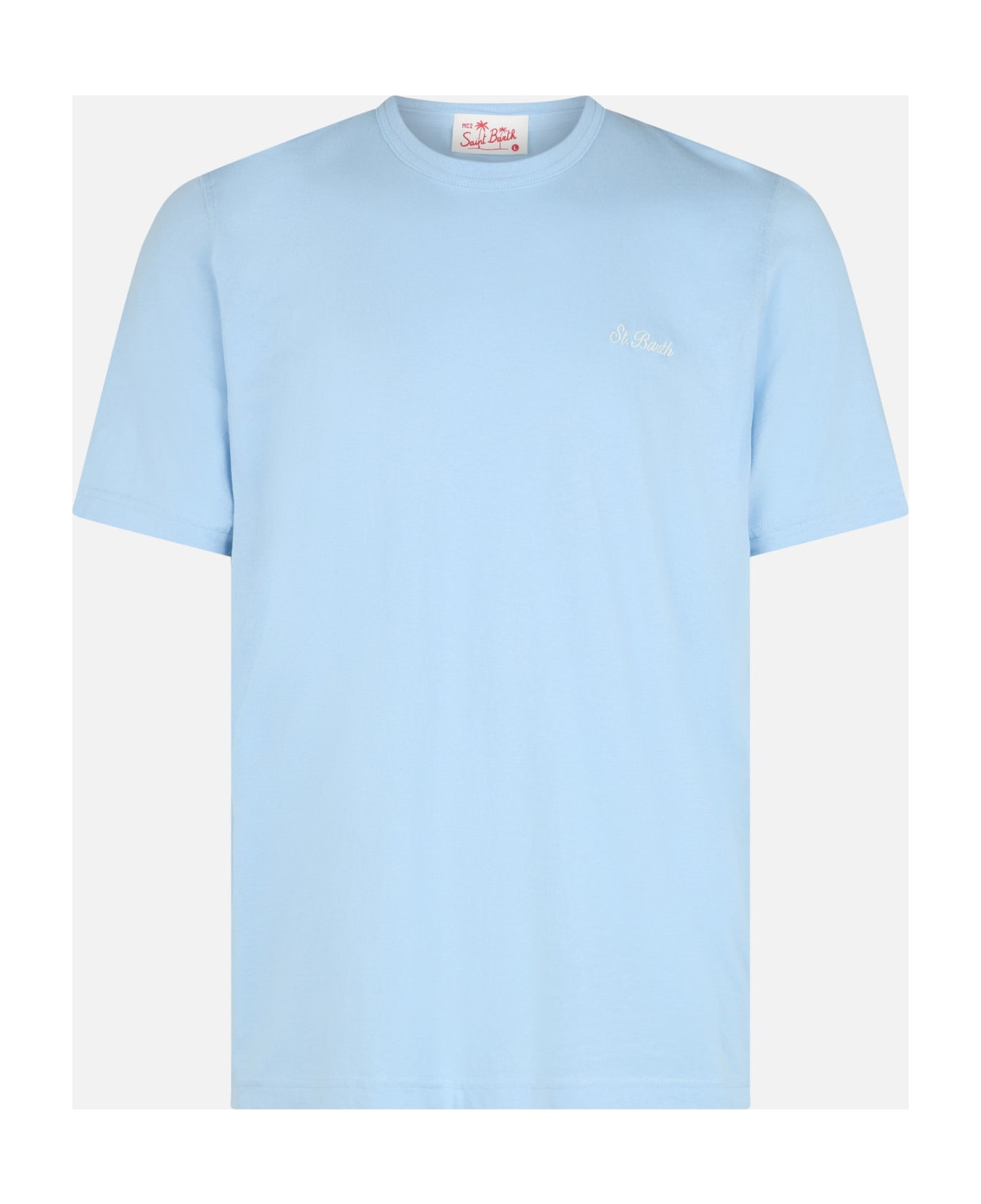 MC2 Saint Barth Man Light Blue Cotton Jersey T-shirt Dover