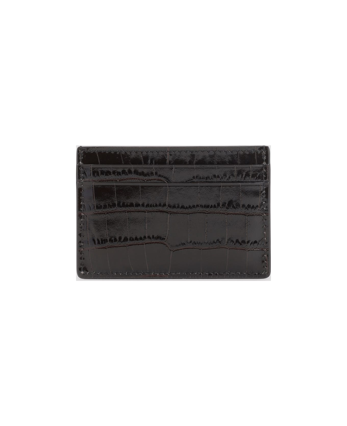 Tom Ford Calf Leather Credit Card Case - Espresso