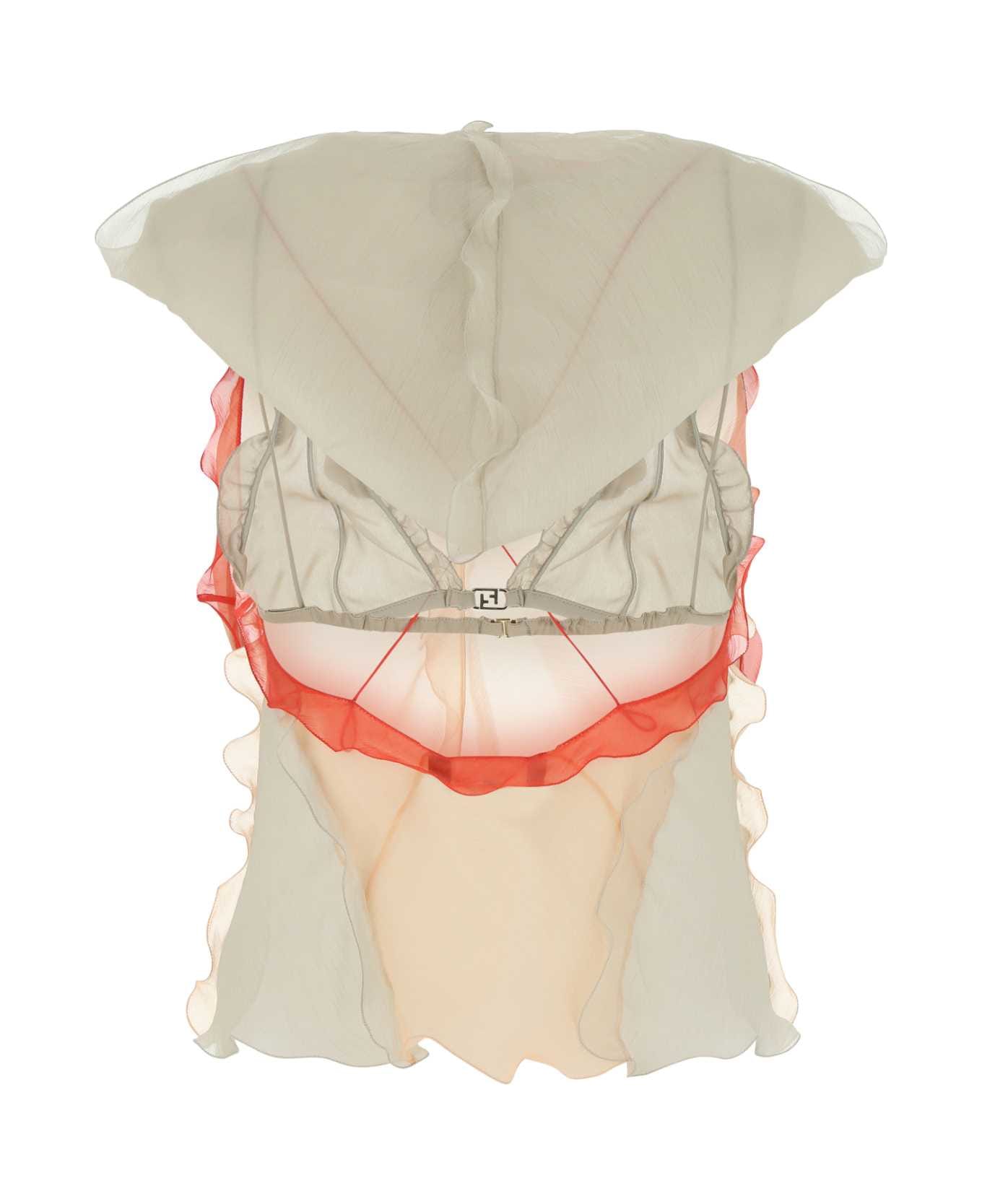 Fendi Light Pink Chiffon Top - F1JAG