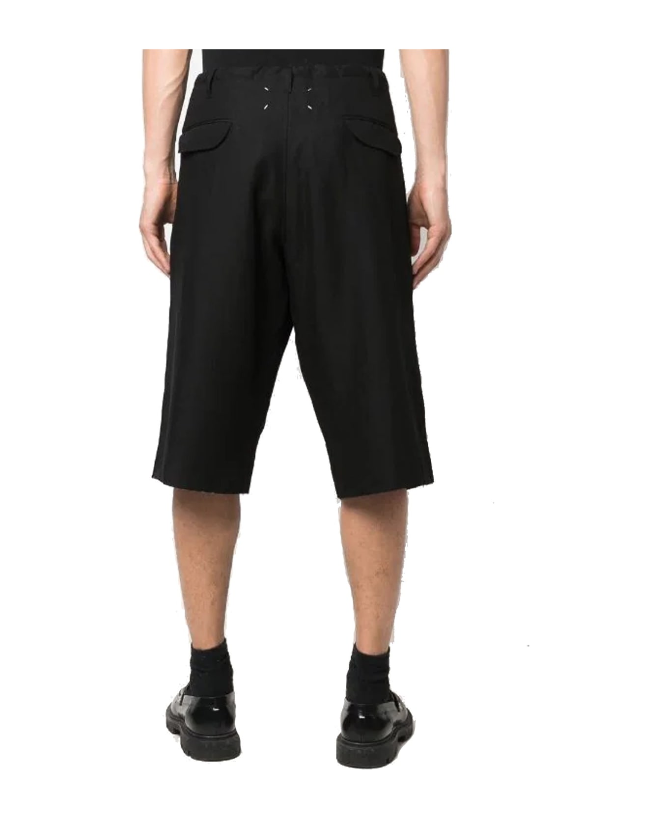 Maison Margiela Blend Linen Bermuda Shorts - Black