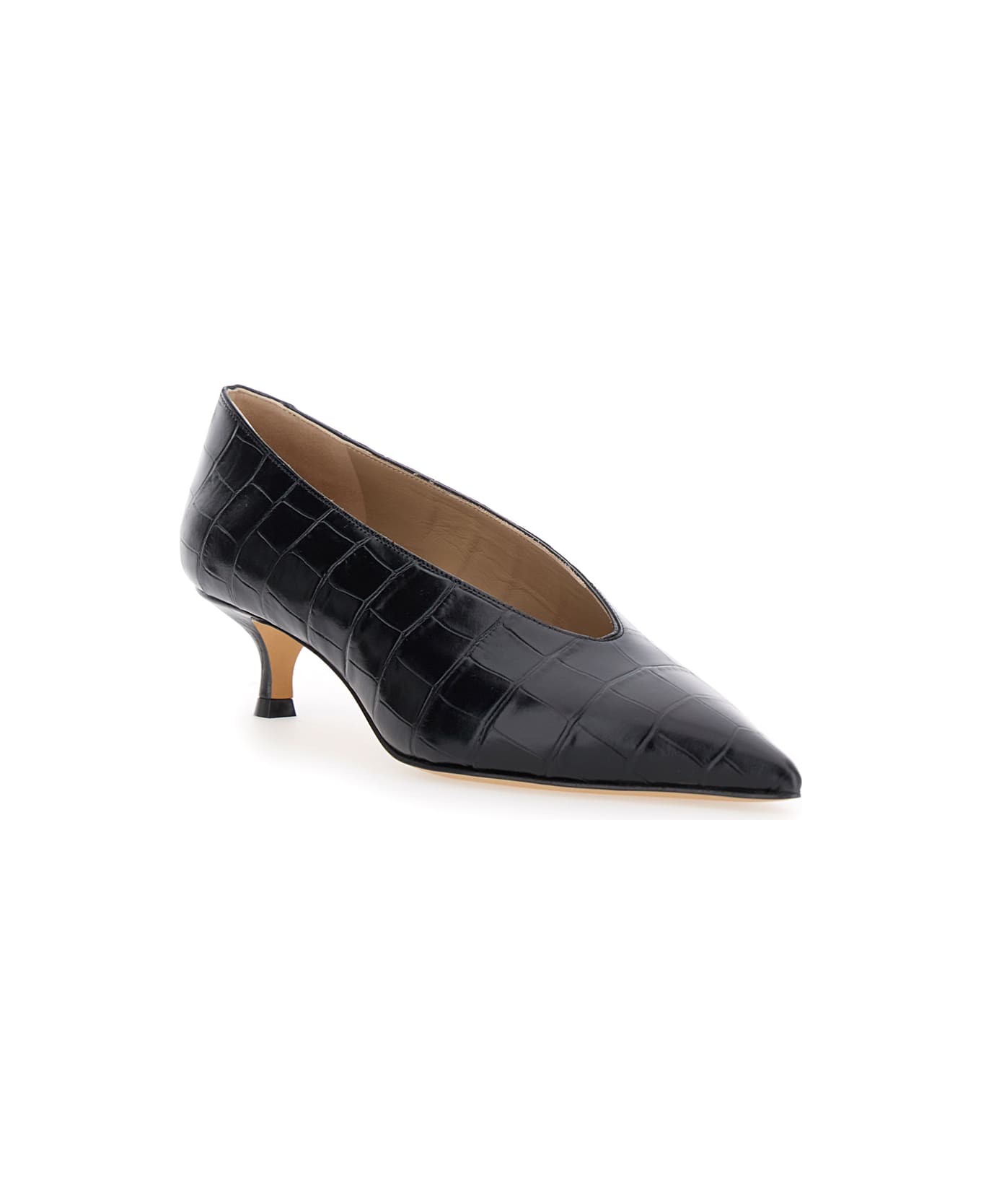 Le Monde Beryl Black Pumps With Kitten Heel In Patent Leather Woman - Black