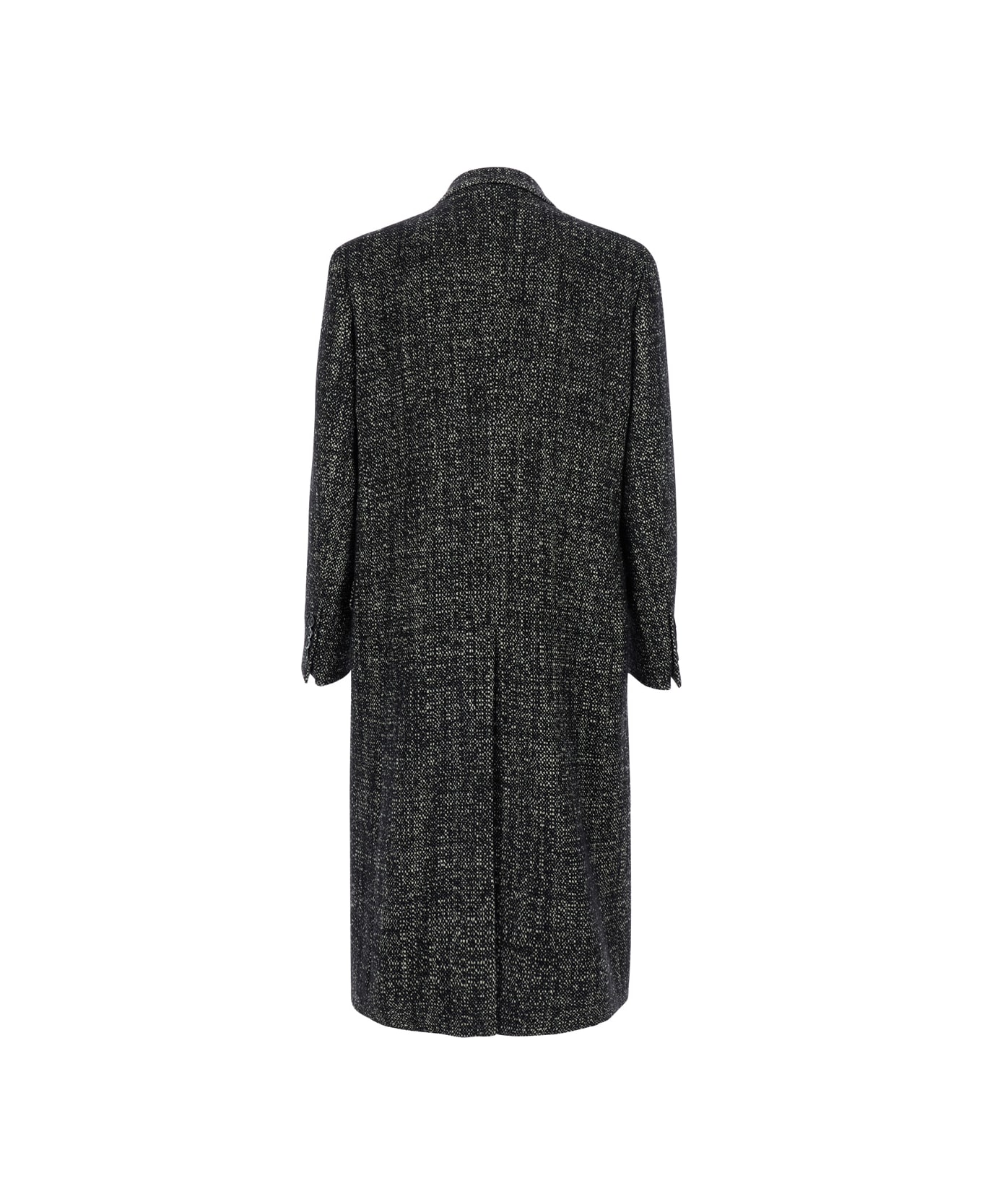 Dolce 
Gabbana Grey Double-breasted Coat With Classic Lapels In Wool Man - Grey