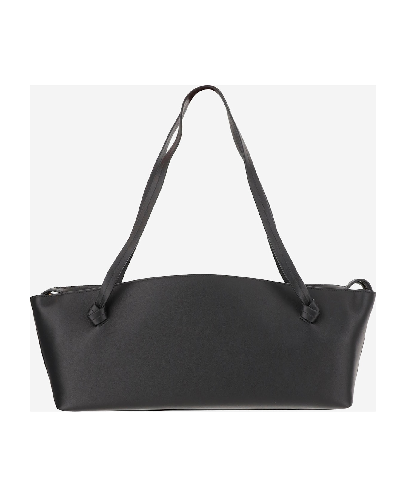 Jil Sander Black Leather Knot Shoulder Bag - BLACK