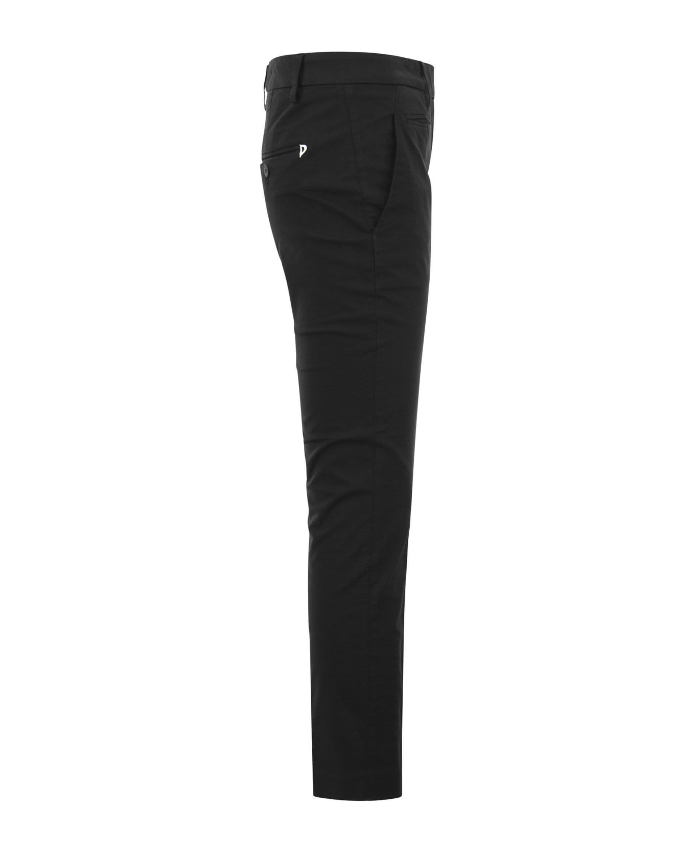 Dondup Perfect - Slim Fit Pants In Modal And Cotton - Black
