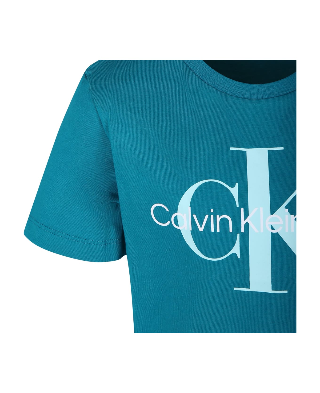 Calvin Klein Green T-shirt For Boy With Logo - Green