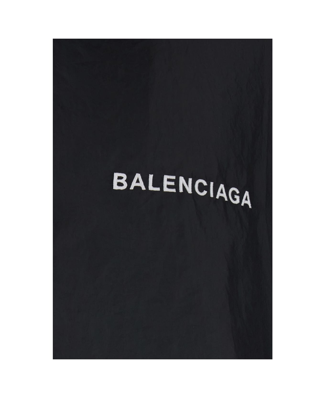 Balenciaga Black Jacket With Logo Lettering On The Front And Logo Patch On The Elbow In Tech Fabric Man - Black