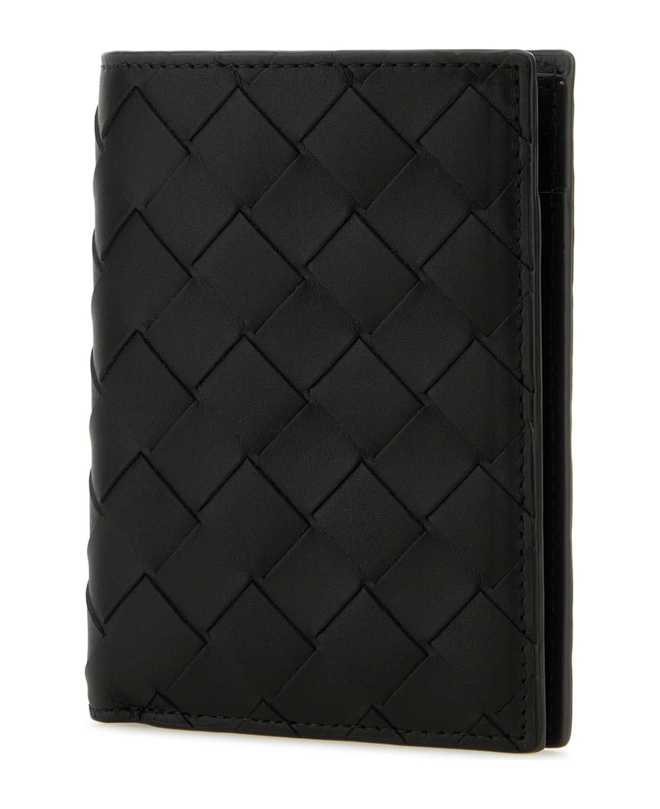Bottega Veneta Black Leather Wallet - BLACKSILVER