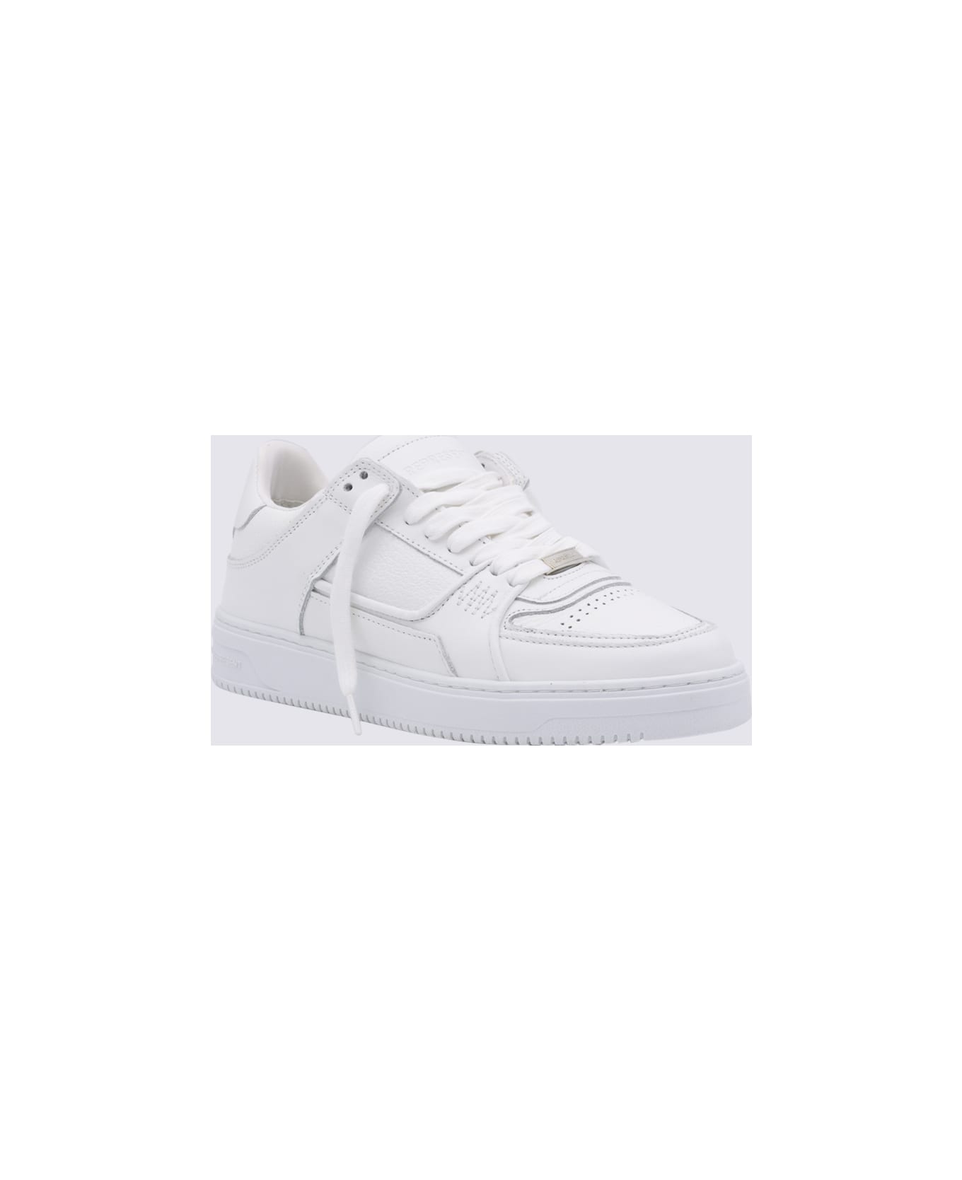 REPRESENT White Leather Apex Tonal Sneakers - FLAT WHITE スニーカー