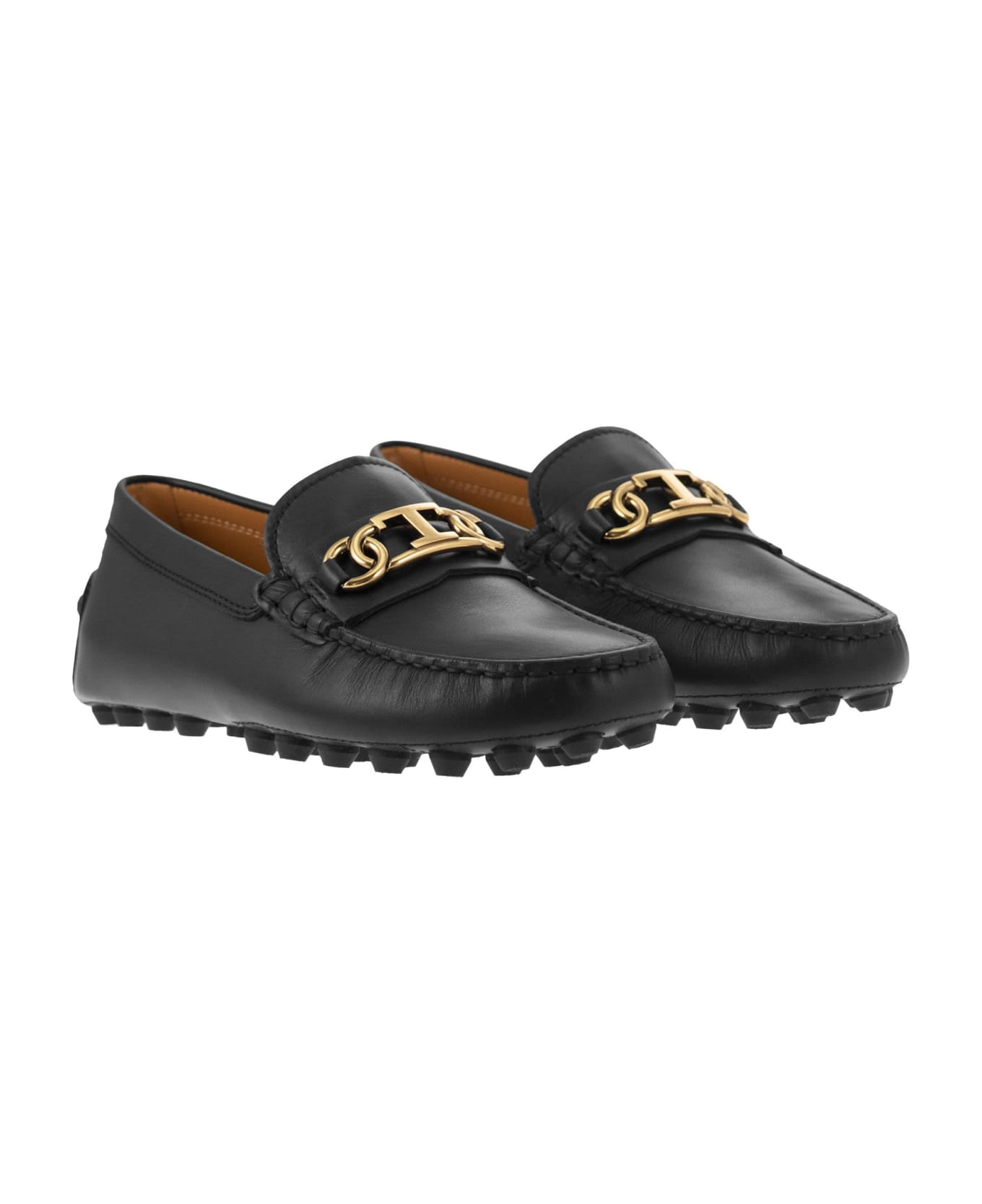 Tod's Leather Moccasin - Black フラットシューズ