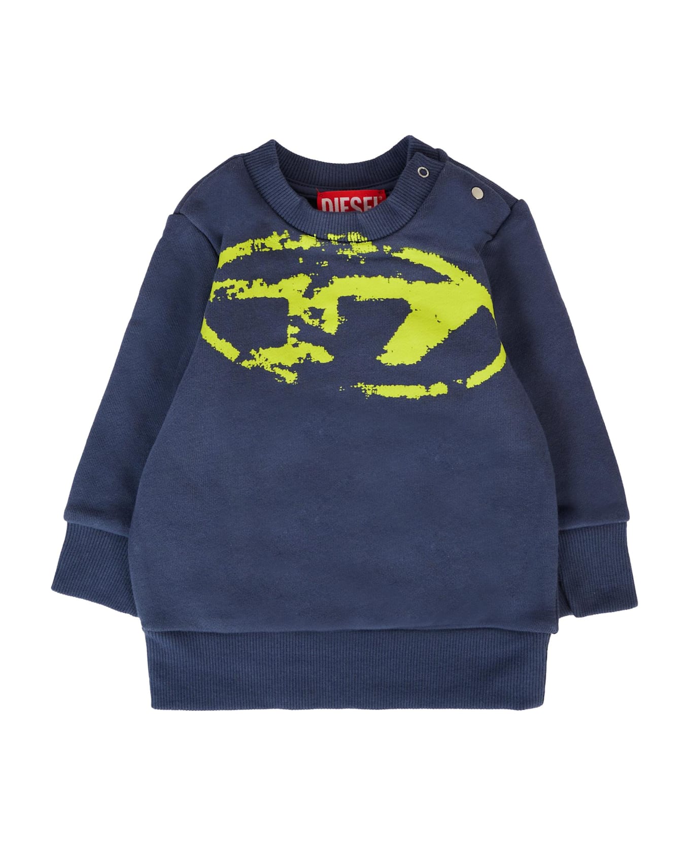 Diesel Blue Sweatshirt For Baby Boy With Logo - Blue