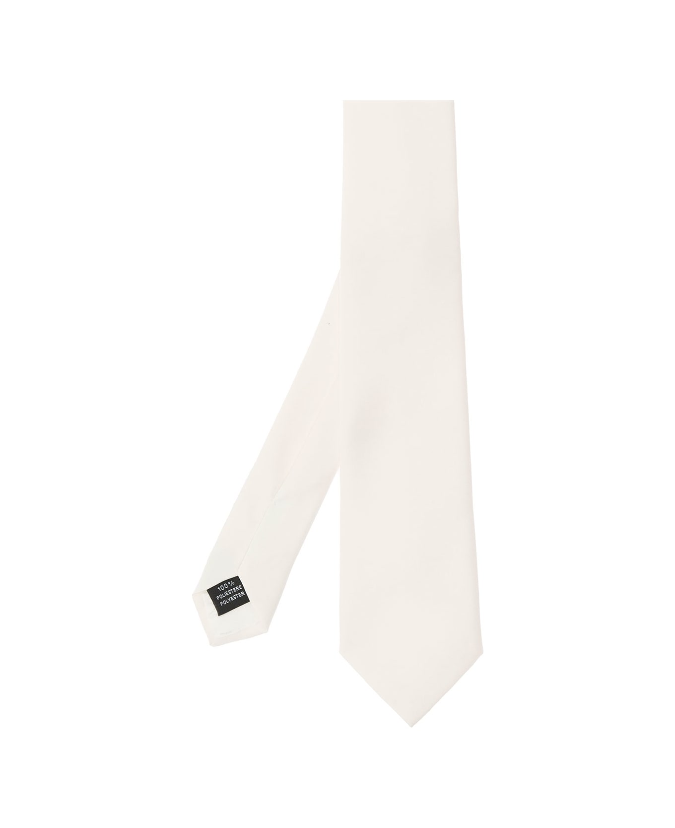 Tagliatore Ivory White Classic-style Tie In Polyester Man - White ネクタイ