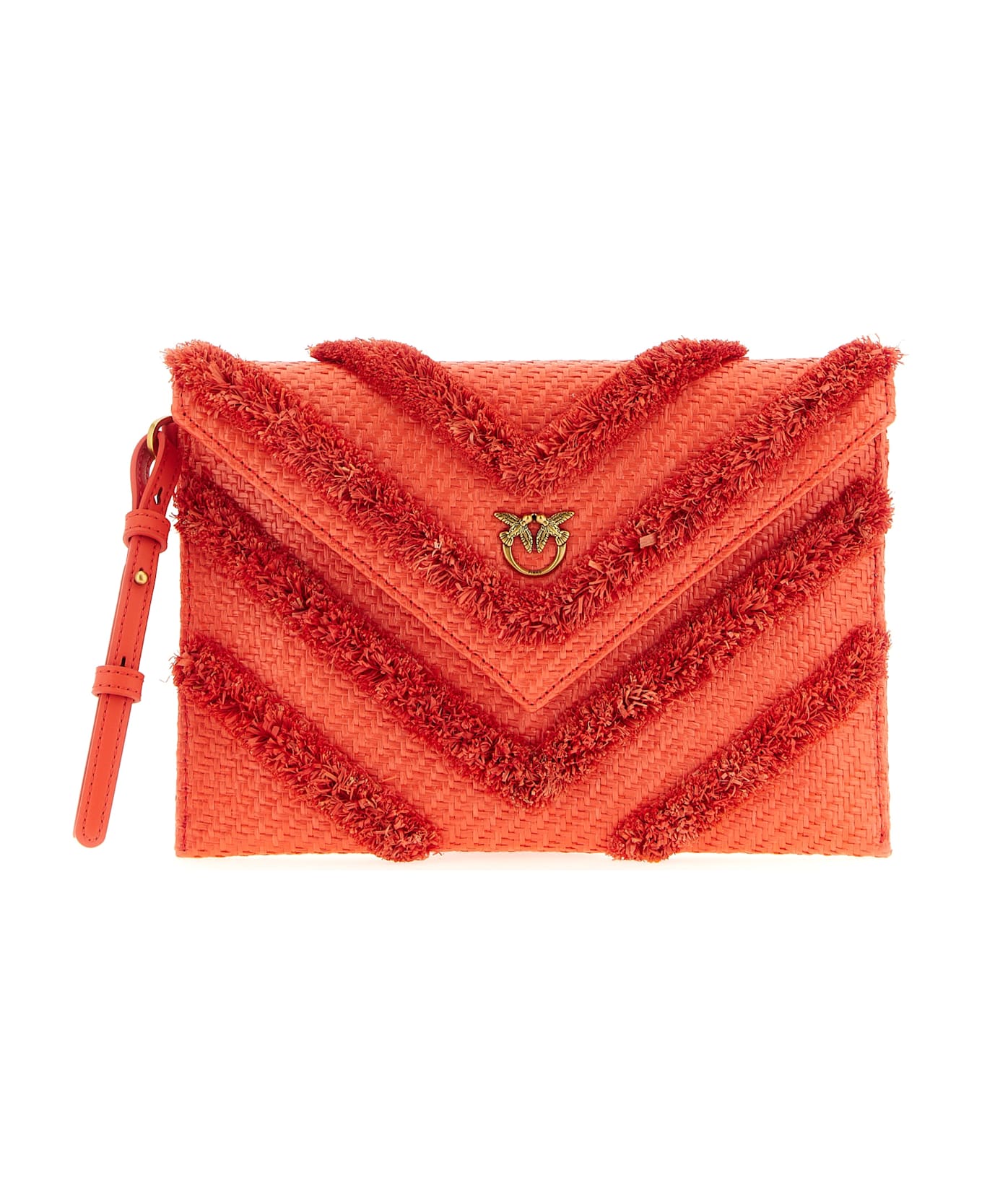 Pinko Raffia Flat Clutch - Red