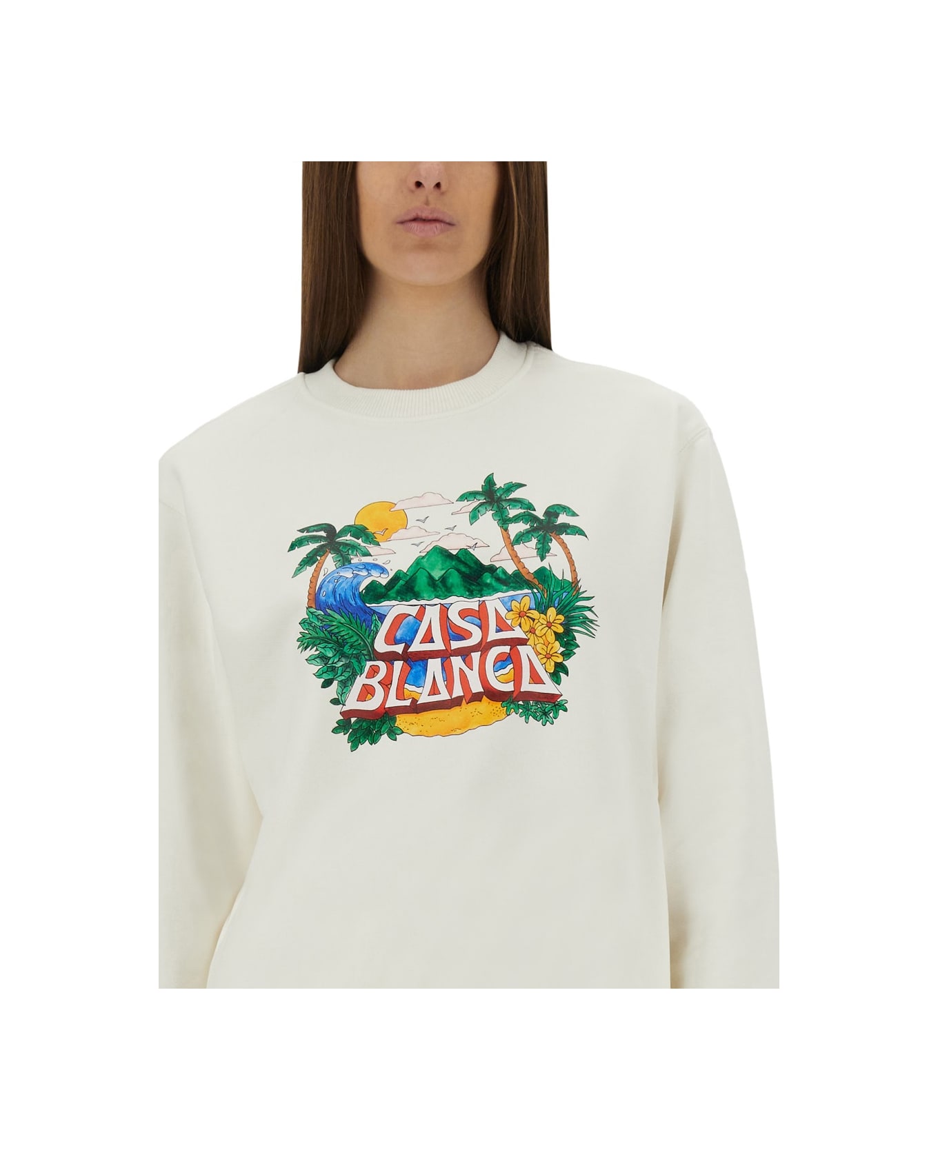 Casablanca Home Beach Wave Sweatshirt - WHITE