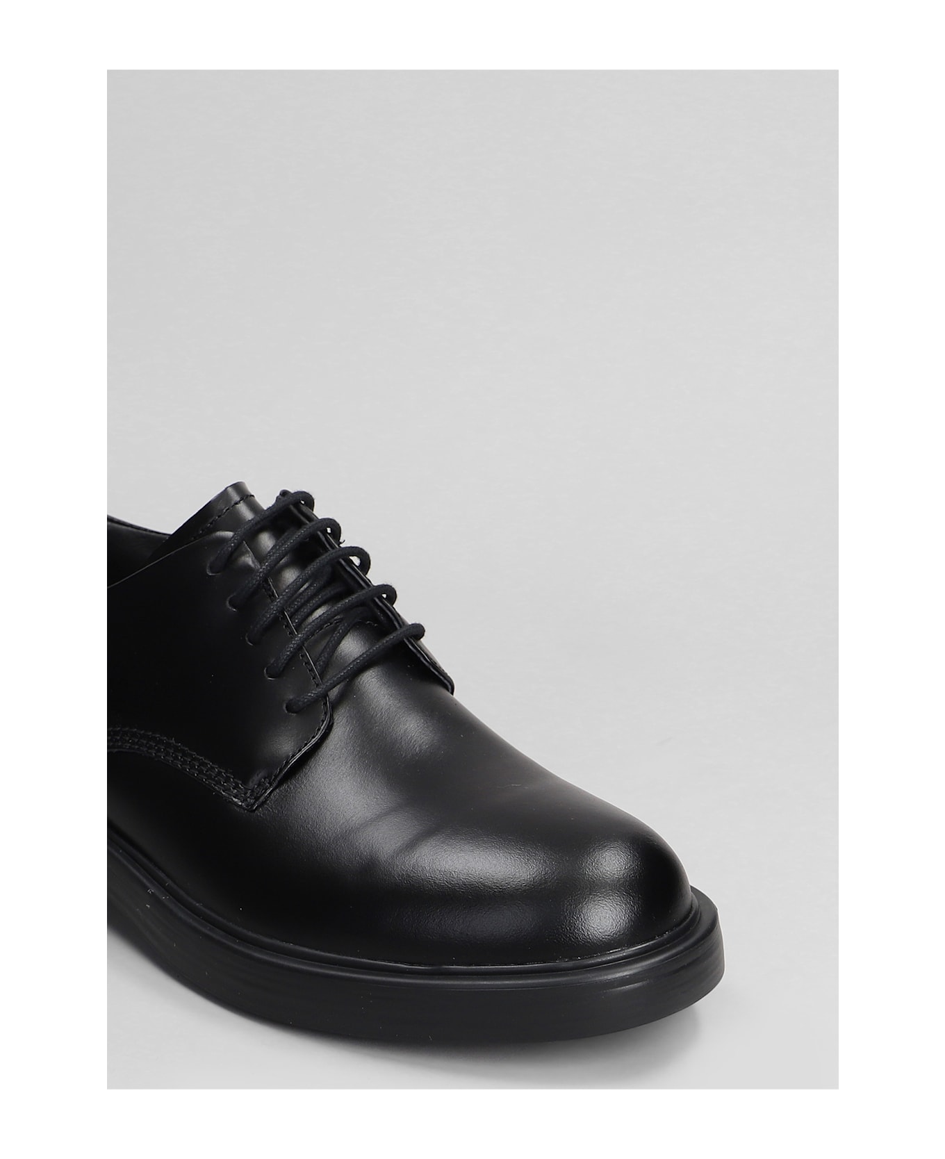 Camper Dean Lace Up Shoes In Black Leather - DEAN NEGRO
