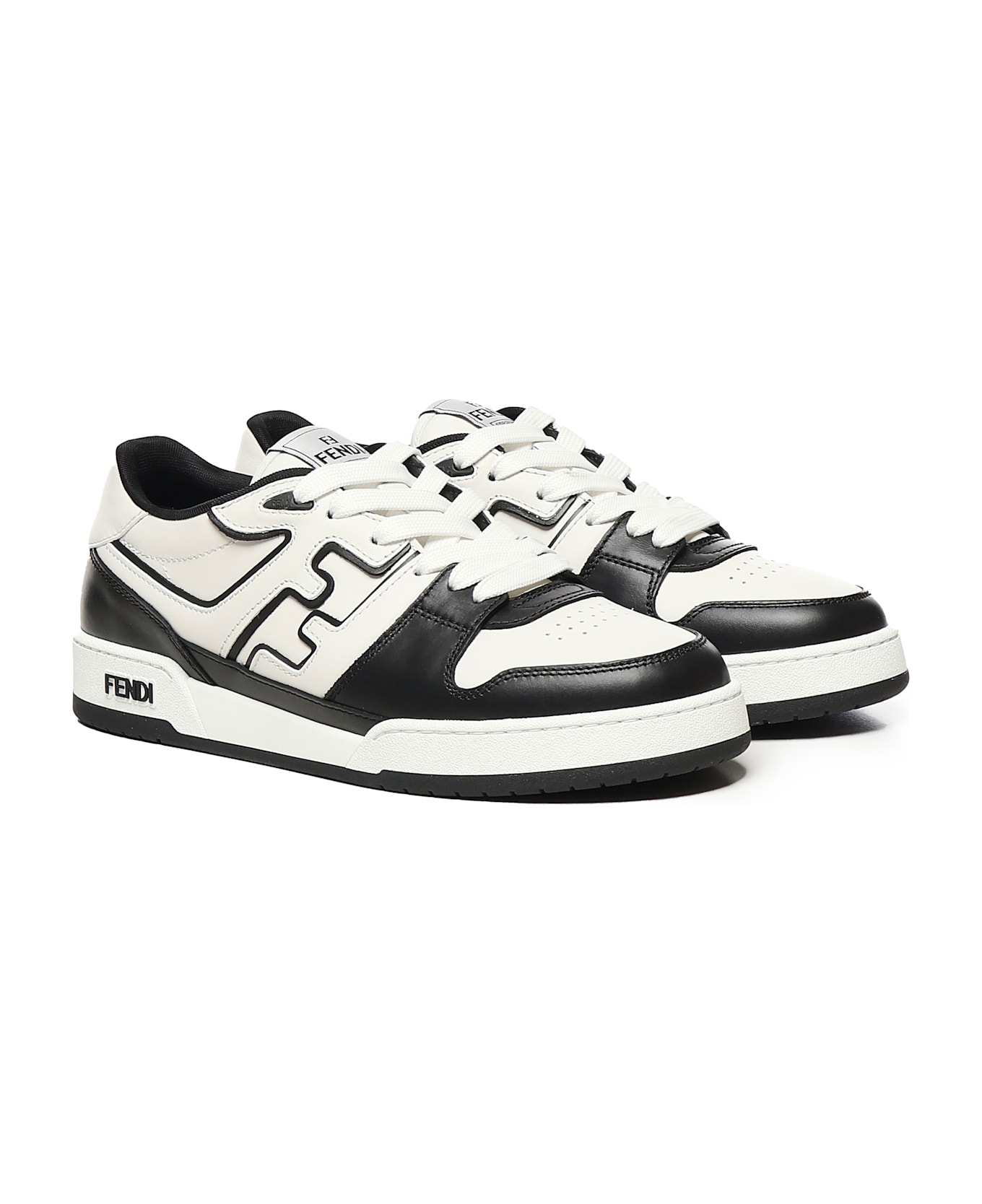 Fendi Match Sneaker - WHITE, black