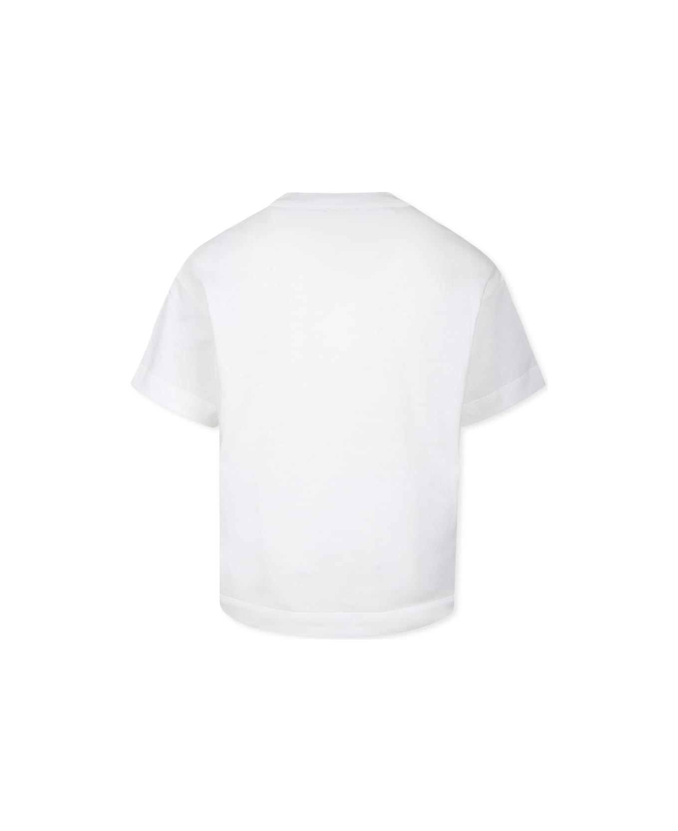 Fendi White T-shirt For Boy With Fendi Bear Print - Bianco Tシャツ＆ポロシャツ