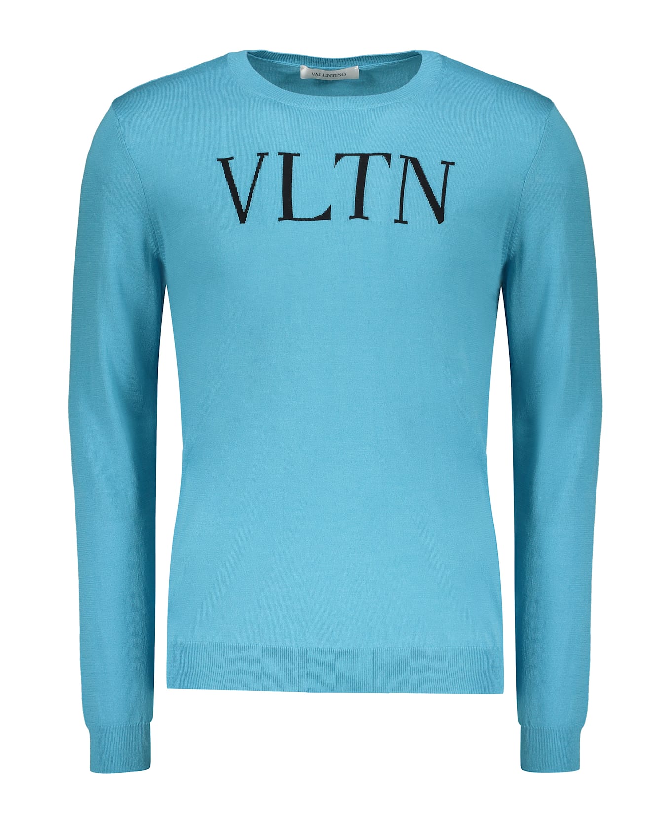 Valentino Garavani Long Sleeve Crew-neck Sweater - Light Blue