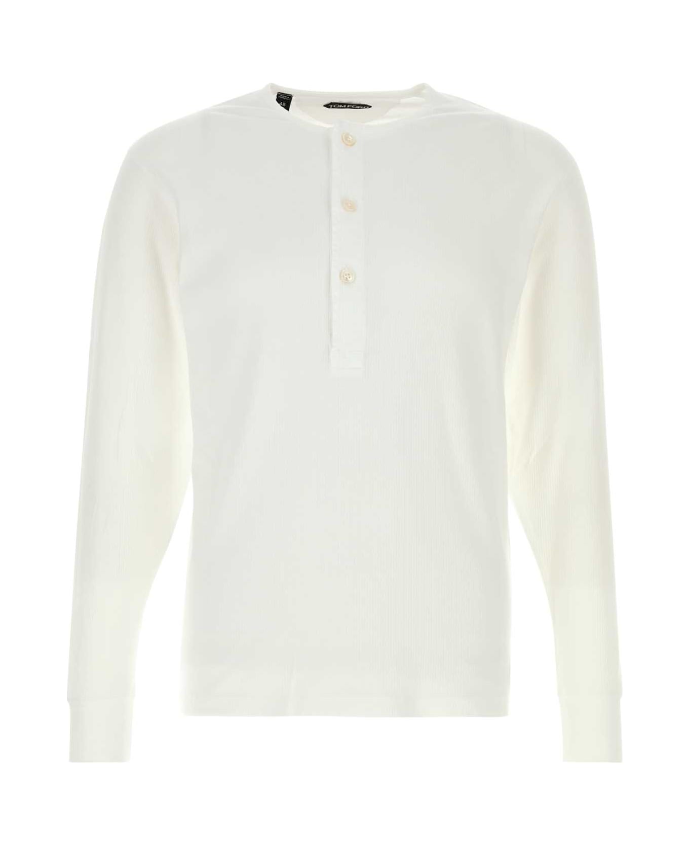 Tom Ford White Stretch Cotton T-shirt - WHITE